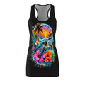Tropical Sea Turtle Racerback Dress — Sunset Hibiscus Beach Print