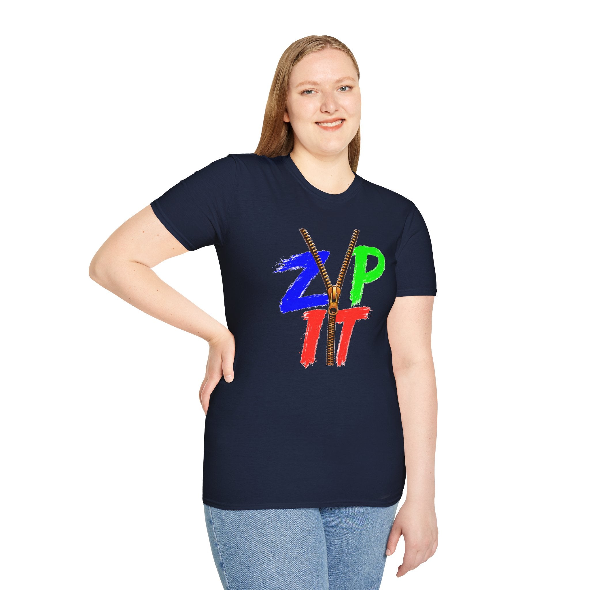 Zip It T-Shirt — Bold Color Zipper Graphic Tee
