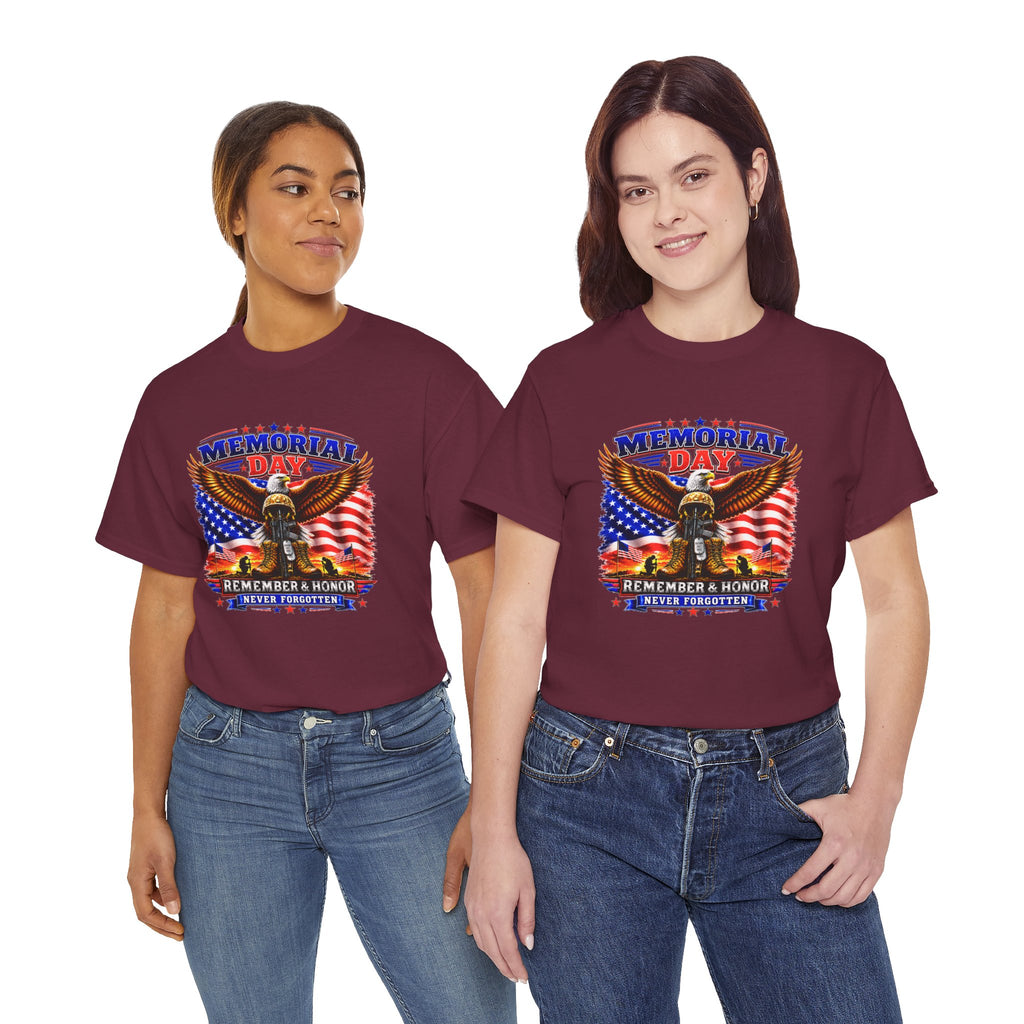 Memorial Day Shirt, Patriotic Eagle T-Shirt, Remember & Honor Tee, American Flag Graphic Shirt, Military Tribute Gift