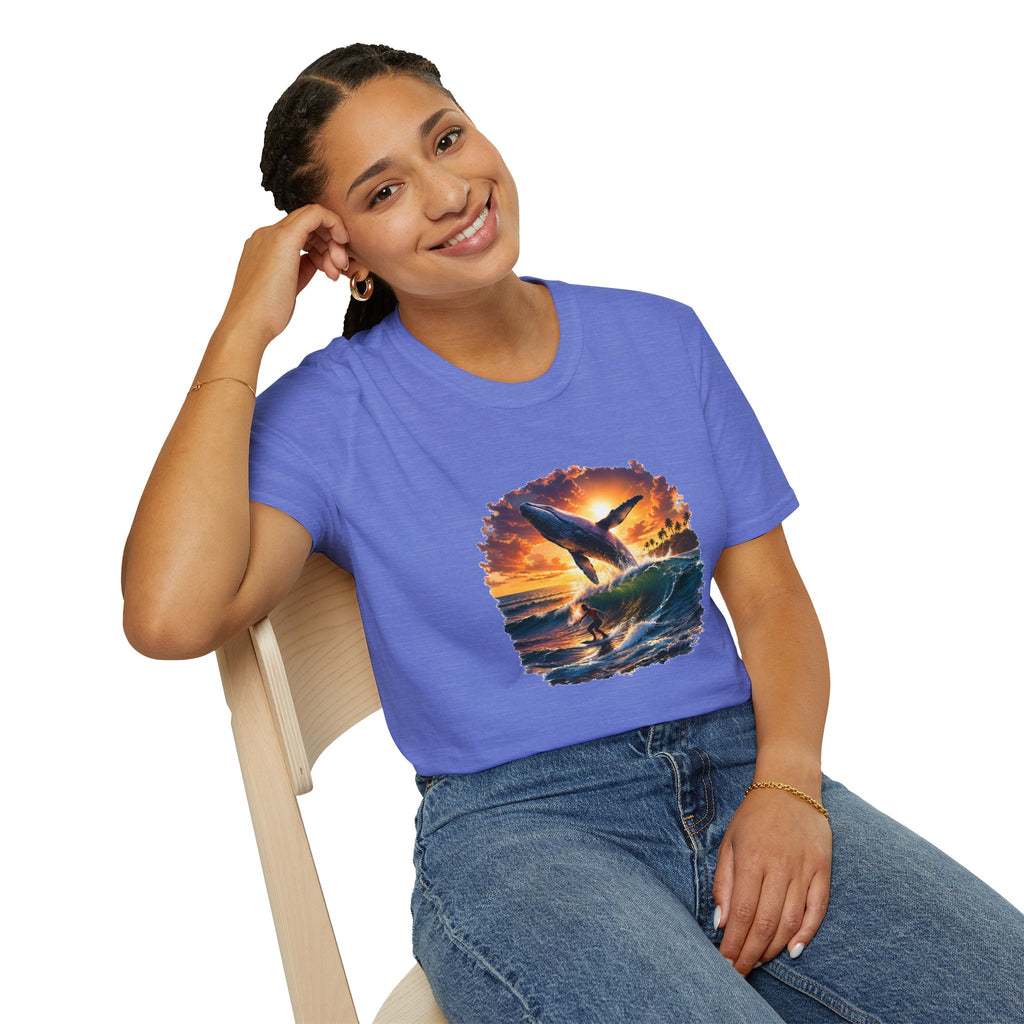 Whale Sunset T-Shirt — Ocean Jumping Humpback Tee