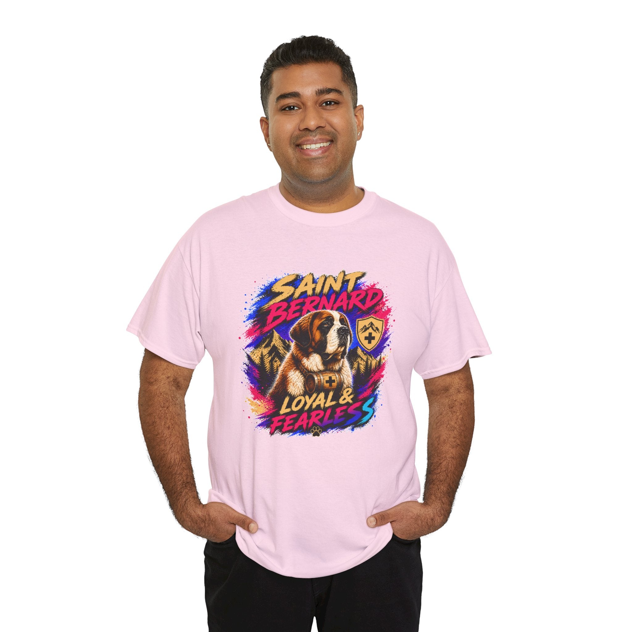 Saint Bernard Dog Shirt, Loyal & Fearless T-Shirt, Colorful Saint Bernard Tee, Dog Lover Gift, Unisex Graphic Tee