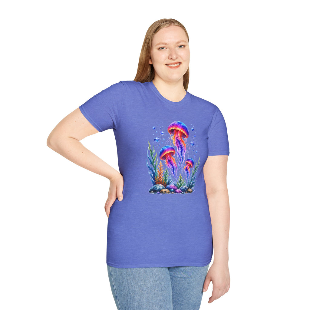 Colorful Jellyfish T-Shirt | Ocean Life Graphic Tee | Neon Sea Creature Shirt | Marine Life Gift | Beach Lover Unisex Tee