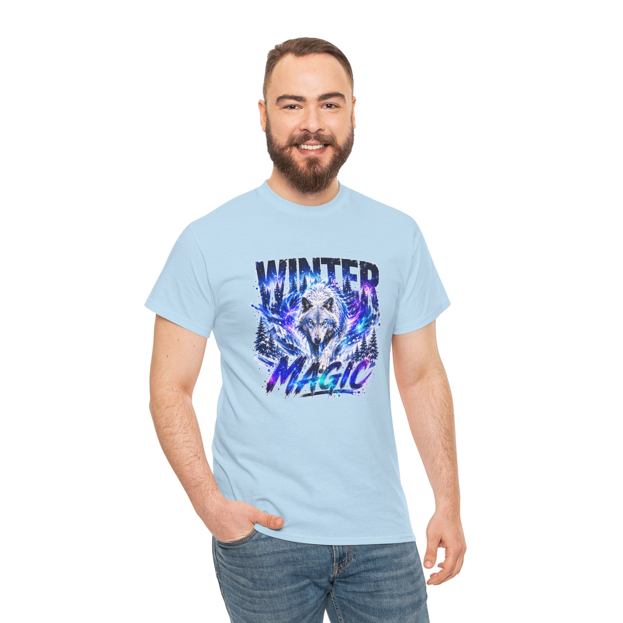 Wolf T Shirt, Winter Wolf Shirt, Wolf Lover Gift, Snowy Wolf Tee, Winter Magic Shirt, Wildlife Graphic Tee, Unisex Wolf Shirt
