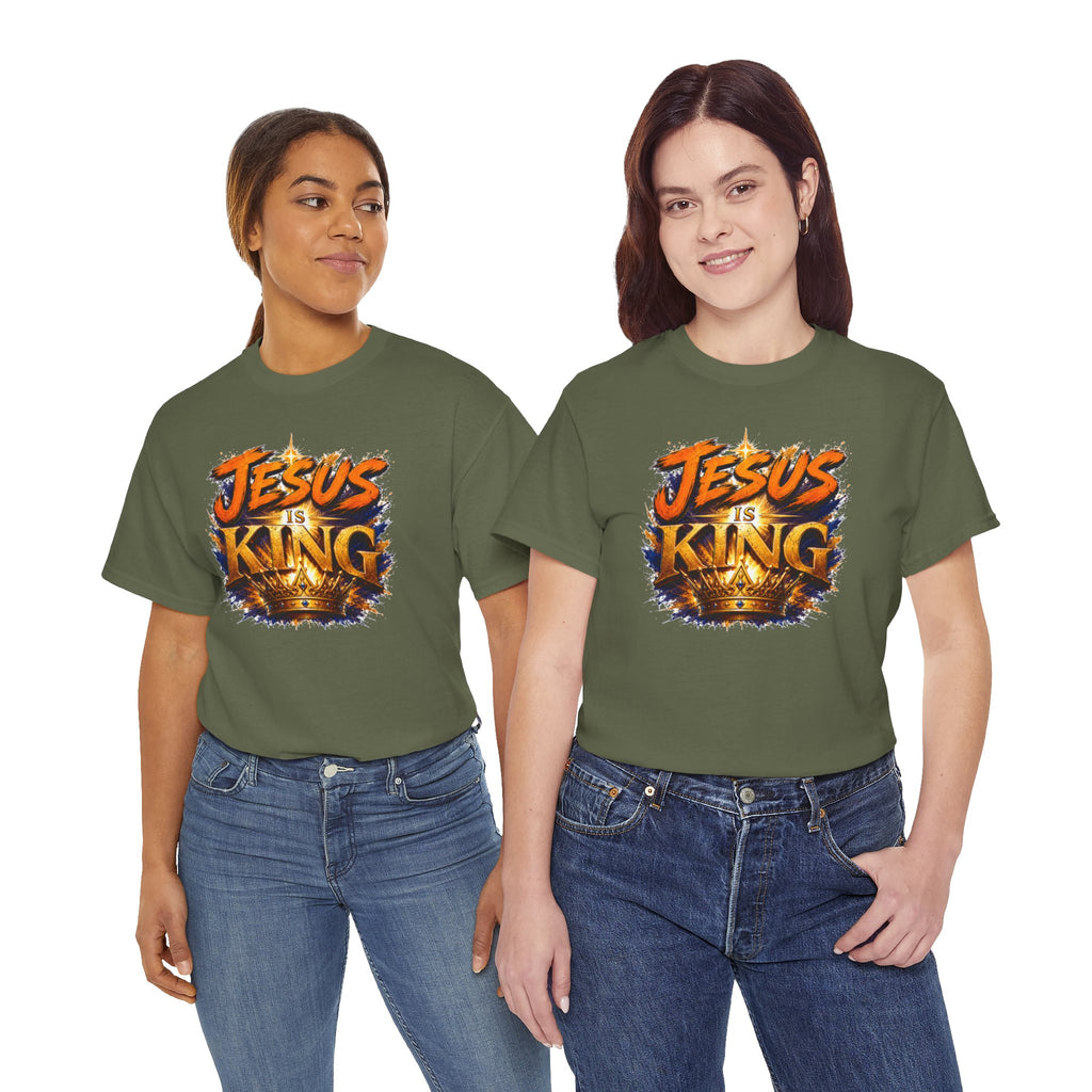 Jesus Is King Christian T-Shirt | Crown Graphic Tee | Religious Unisex Shirt | Faith Apparel | Christian Gift for Men & Women