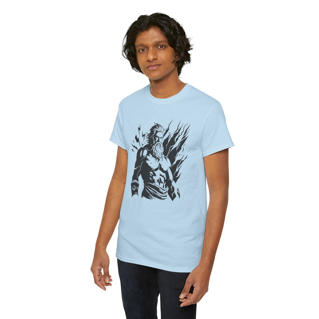 Greek God Zeus Illustration T‑Shirt — Mythic Lightning God Tee