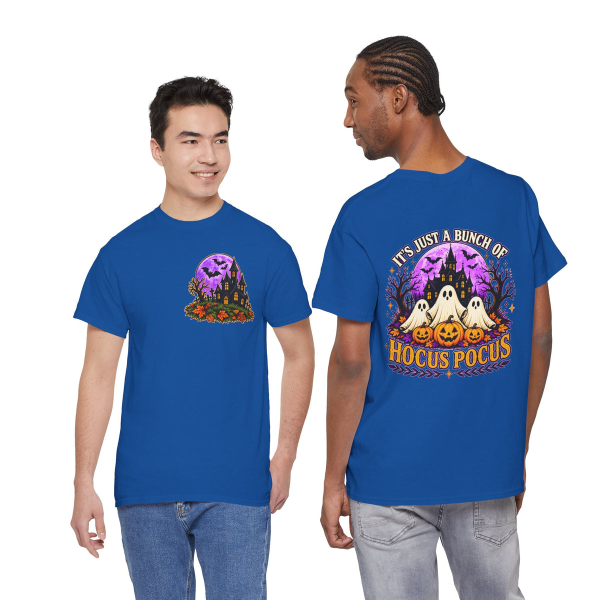 Hocus Pocus Halloween Shirt | Ghost & Pumpkin Front Back Tee