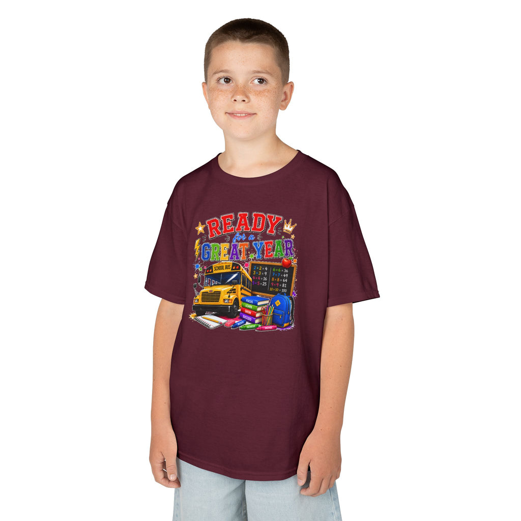 Kids T-Shirt — "Ready For A Great Year" School Bus Back-to-School Tee