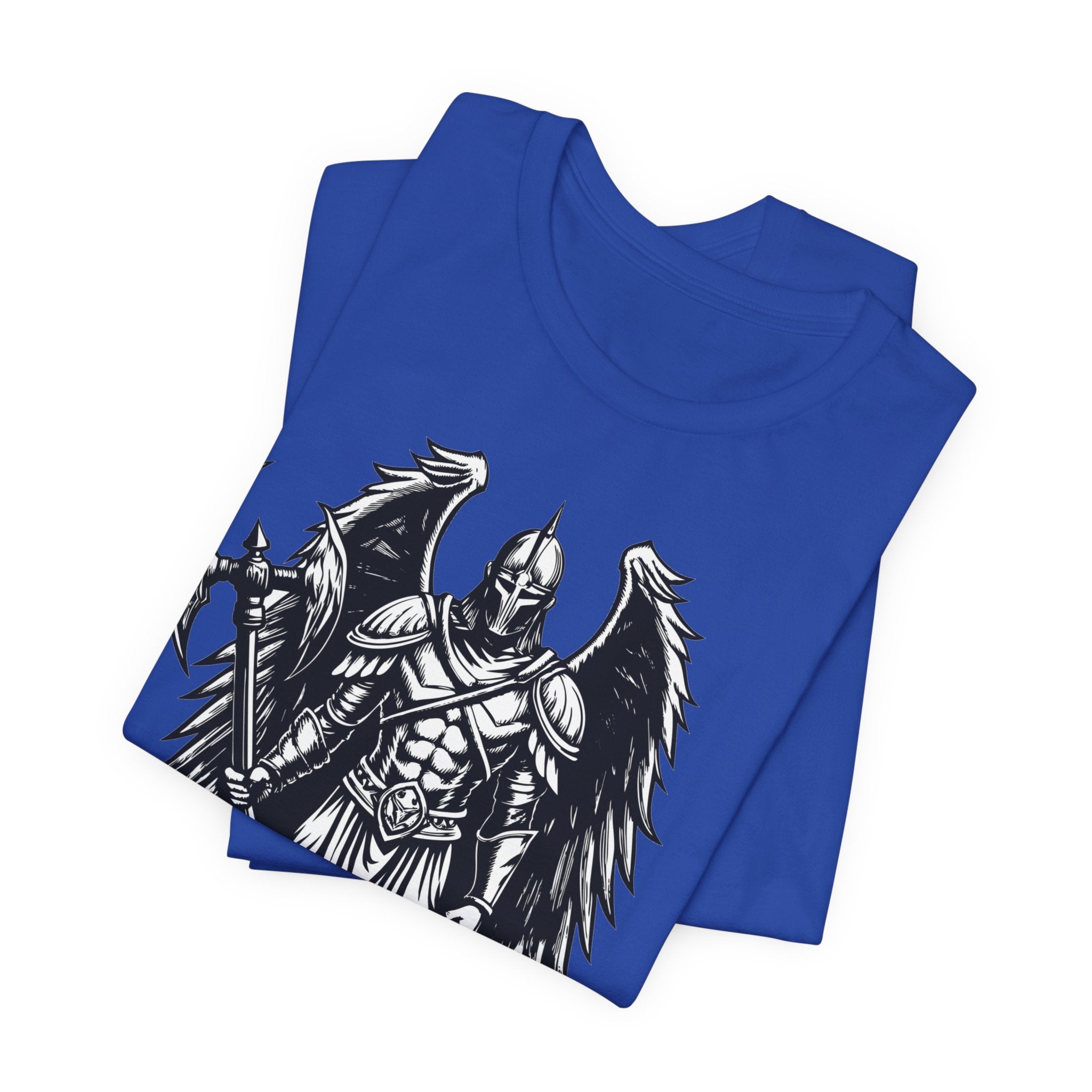 Angel of War Graphic Tee — Winged Knight Armor T-Shirt