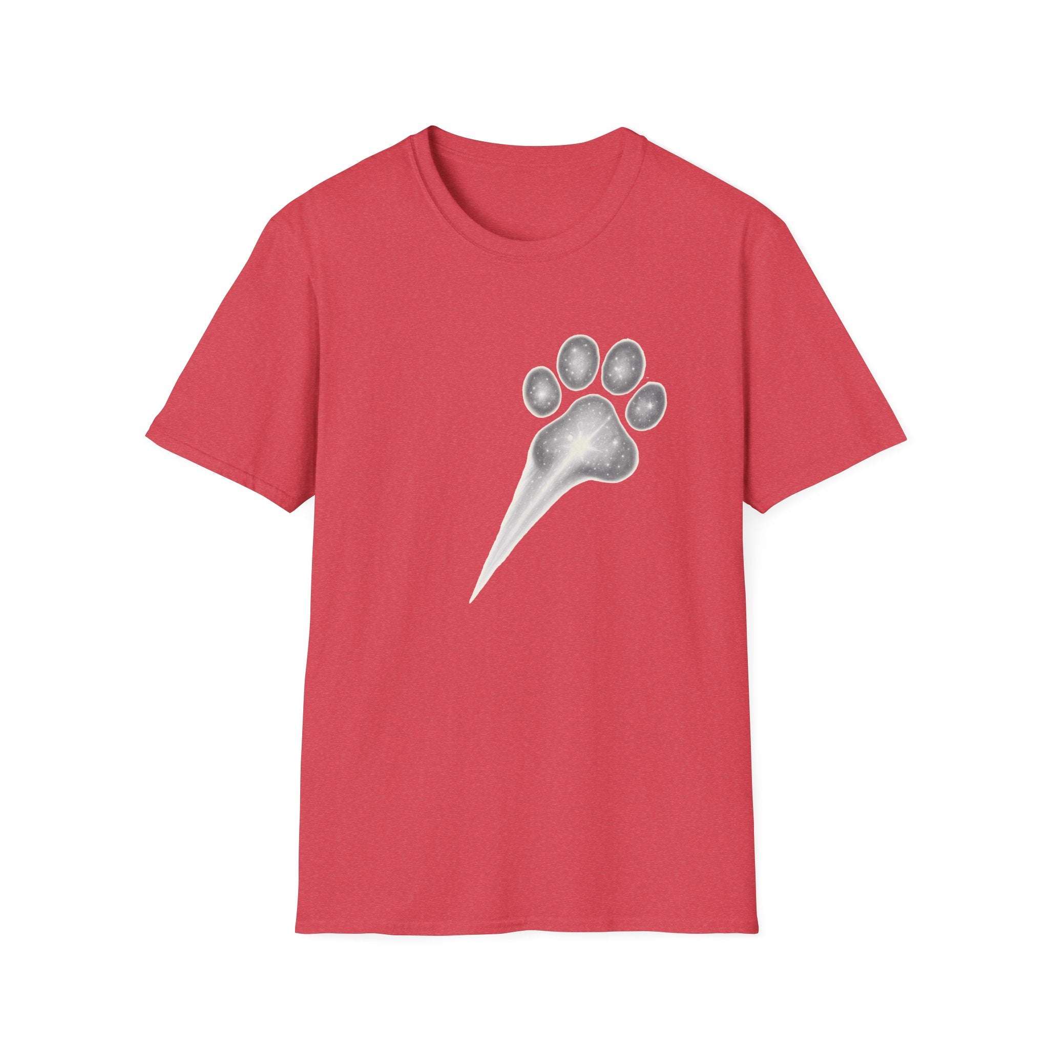 Cat Paw Meteor T-Shirt - Minimalist Paw Print Meteor Design
