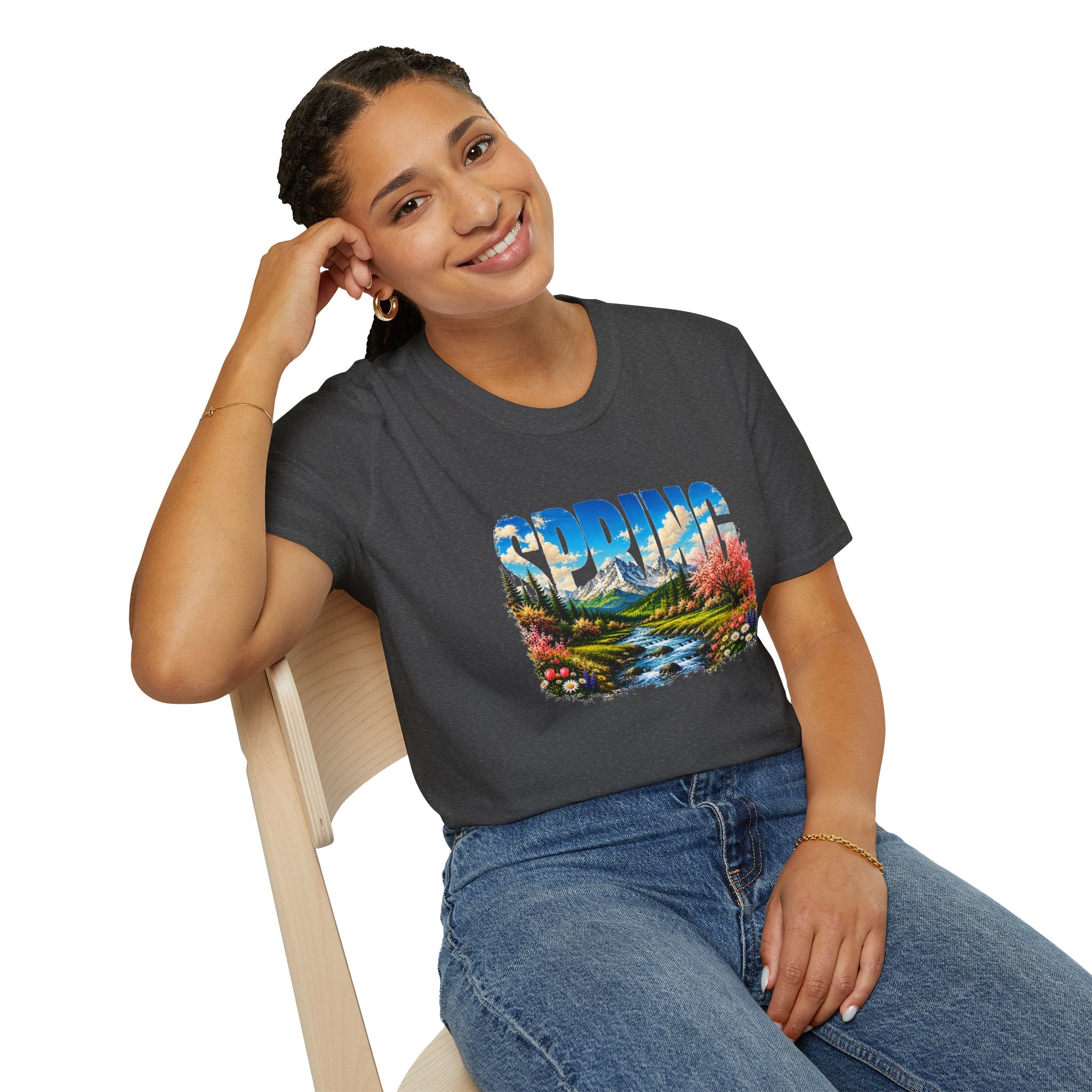 Spring Mountain T Shirt Scenic Landscape Tee