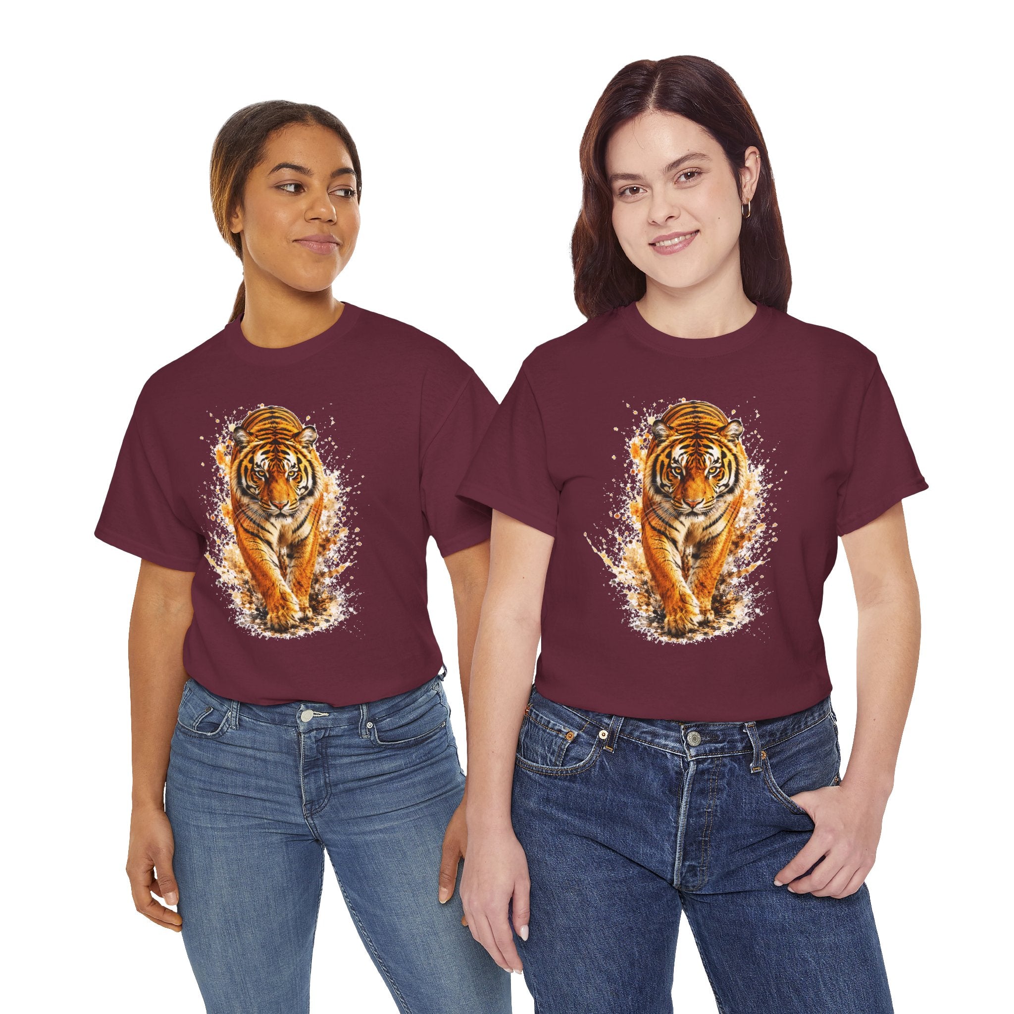 Majestic Tiger T-Shirt, Watercolor Tiger Graphic Tee, Unisex Wildlife Shirt, Tiger Lover Gift, Animal Art Tee