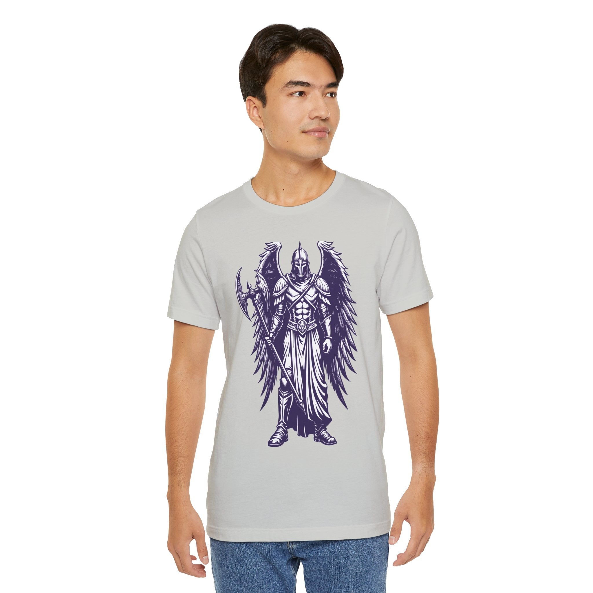 Fallen Angel Warrior T-Shirt | Gothic Fantasy Winged Knight Tee