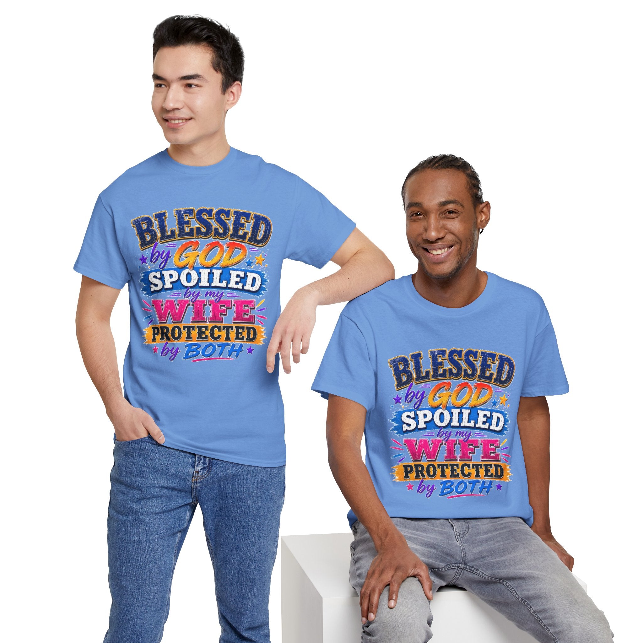 Blessed by God, Spoiled by My Wife – Men’s Graphic Tee