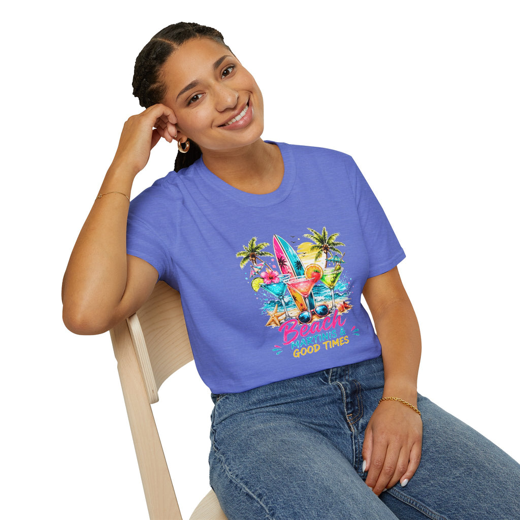 Beach Cocktails T-Shirt, Tropical Summer Shirt, Beach Martini Tee, Coastal Vacation Shirt, Summer Graphic Tee