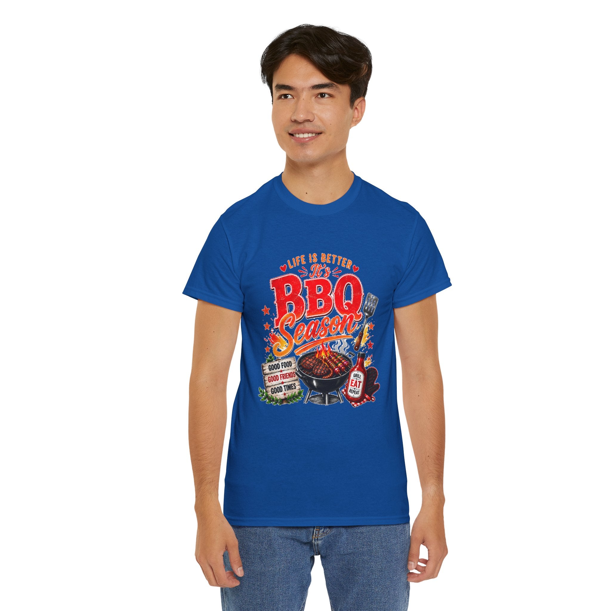 BBQ Season T-Shirt | Life Is Better It's BBQ Season Tee | Funny Grill Shirt | Summer Cookout Shirt | Barbecue Lover Gift | Backyard BBQ Tee