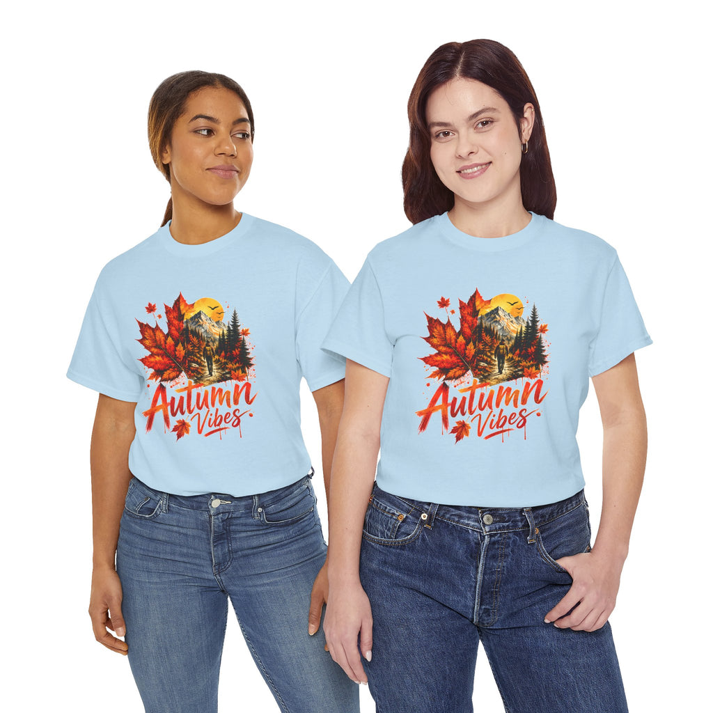 Autumn Vibes Shirt Fall Graphic Tee Colorful Leaves Nature T Shirt Cozy Fall Outfit