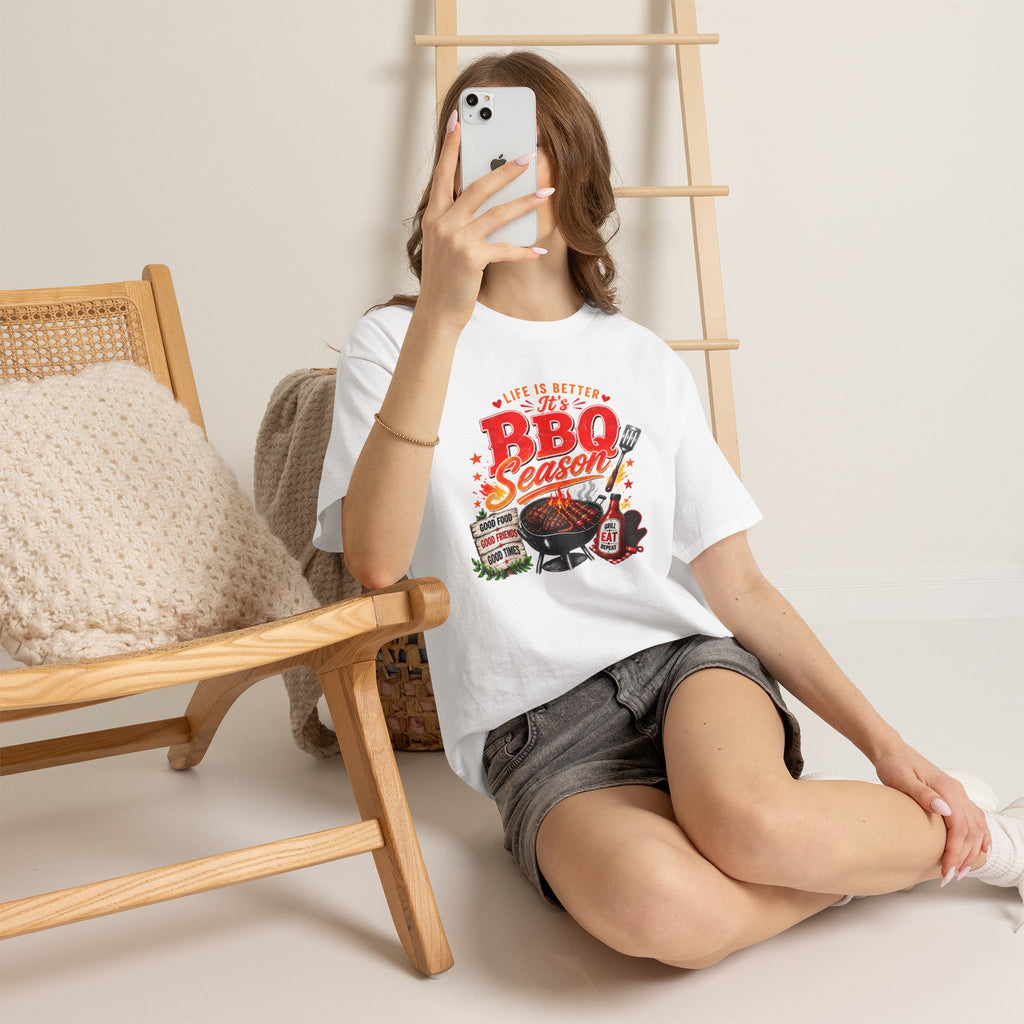 BBQ Season T-Shirt | Life Is Better It's BBQ Season Tee | Funny Grill Shirt | Summer Cookout Shirt | Barbecue Lover Gift | Backyard BBQ Tee