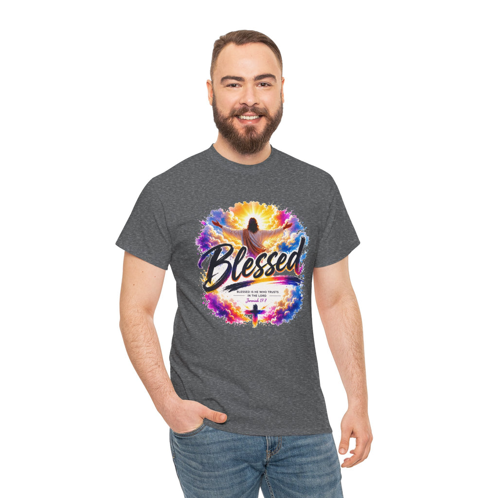 Blessed Christian T-Shirt, Faith Cross Shirt, Religious Graphic Tee, Jesus Lover Gift, Inspirational Unisex Christian Shirt