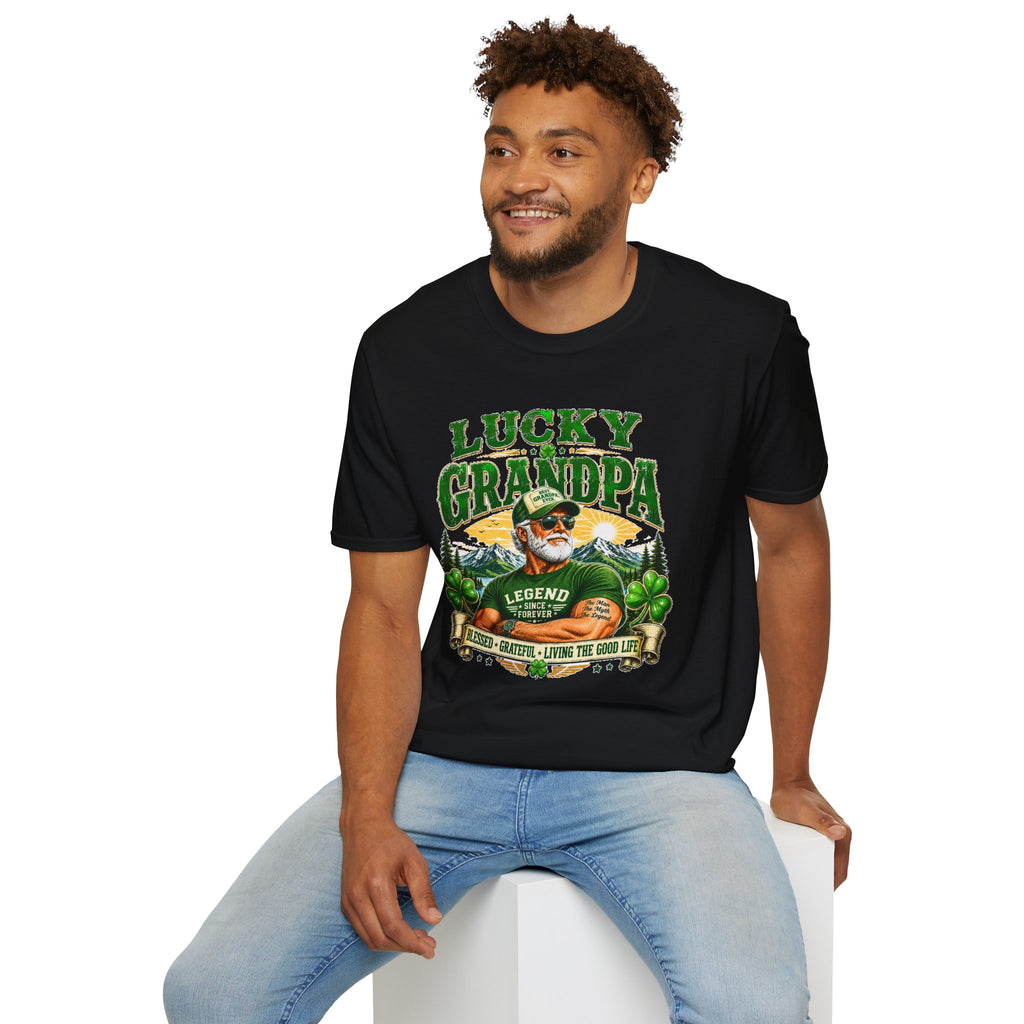 Lucky Grandpa T-Shirt | Funny Grandpa Gift | Vintage Lucky Grandfather Shirt | St. Patrick's Day Tee | Gift for Grandpa | Lucky Irish Tee