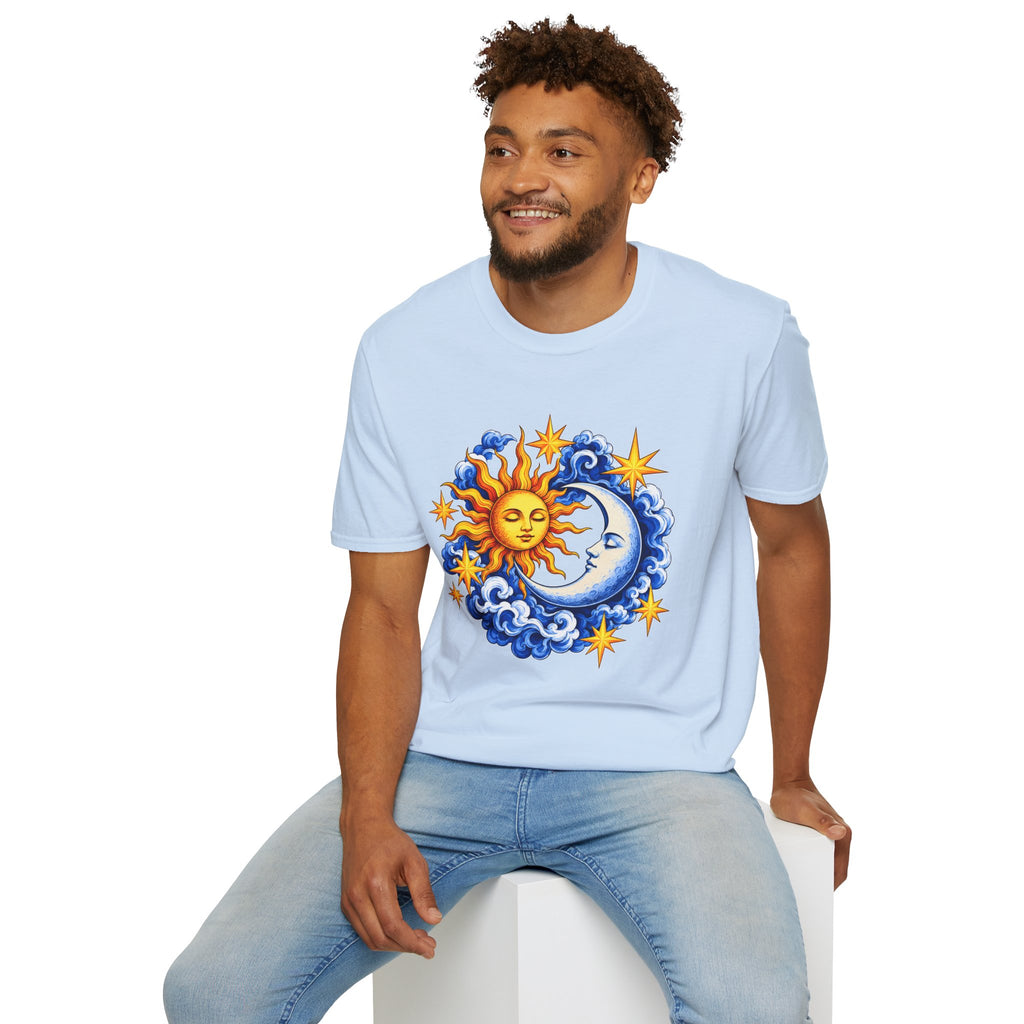 Sun and Moon Graphic T-Shirt — Celestial Boho Solar Lunar Tee