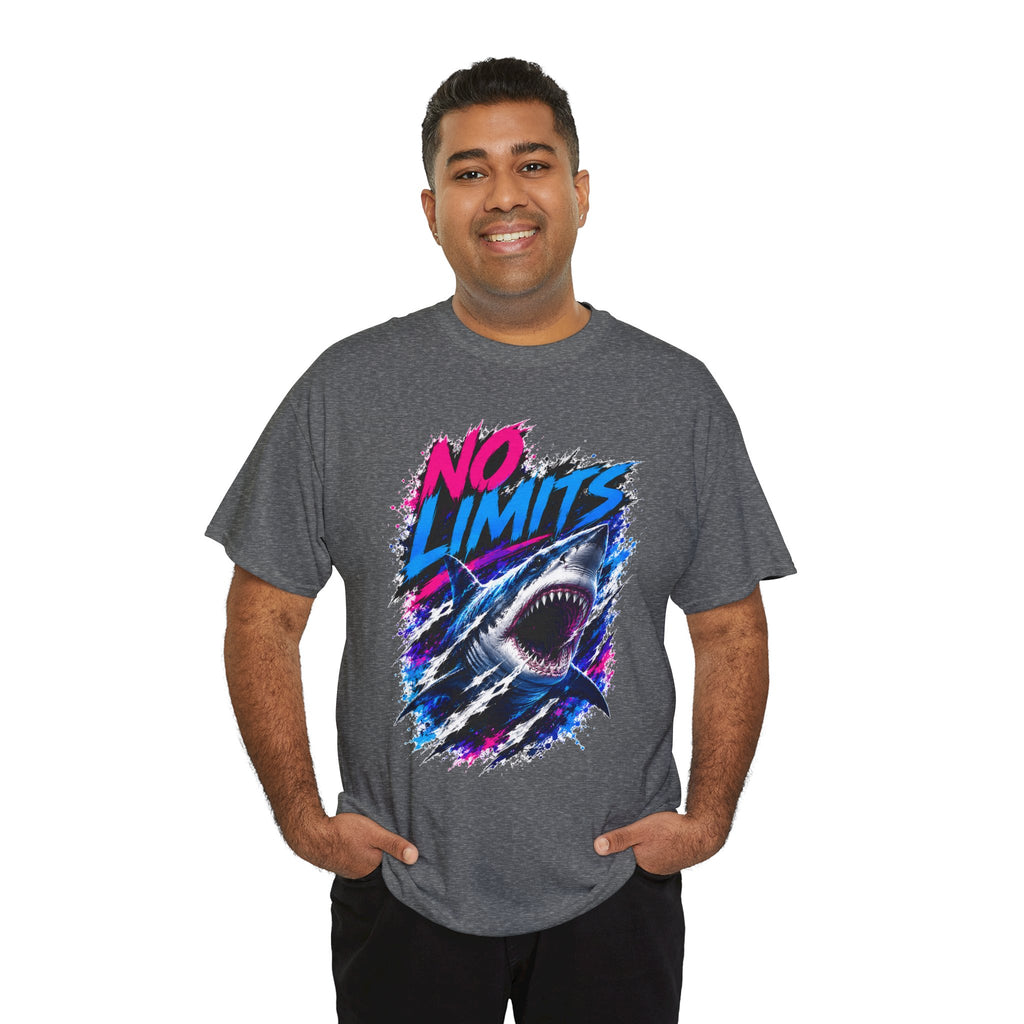 No Limits Shark T-Shirt | Great White Shark Graphic Tee | Unisex Streetwear Shirt | Ocean Lover Gift | Bold Shark Art Tee