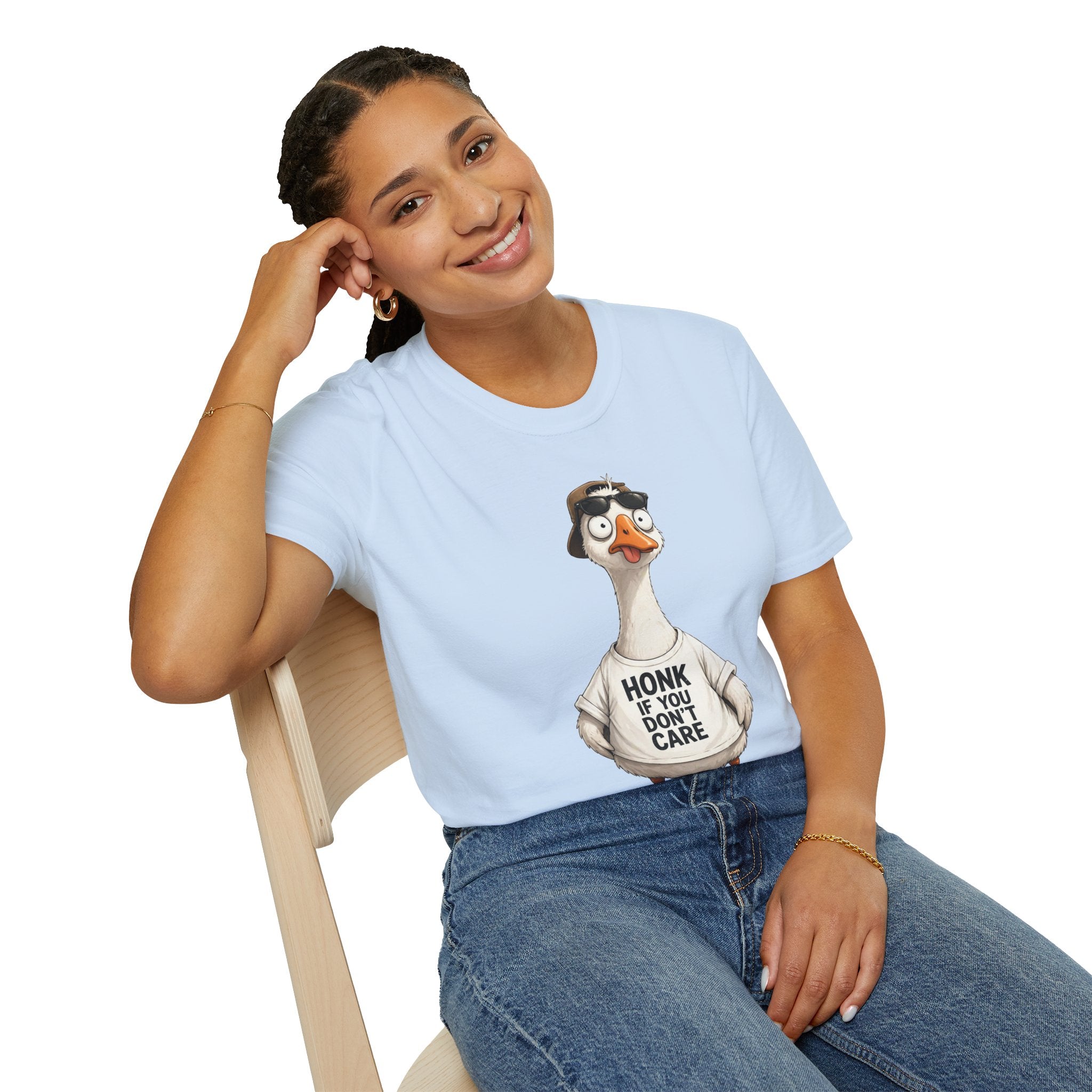 Funny Goose Shirt Honk If You Don’t Care T-Shirt Meme Graphic Tee Unisex Funny Animal Shirt Sarcastic Humor Gift Casual Tee