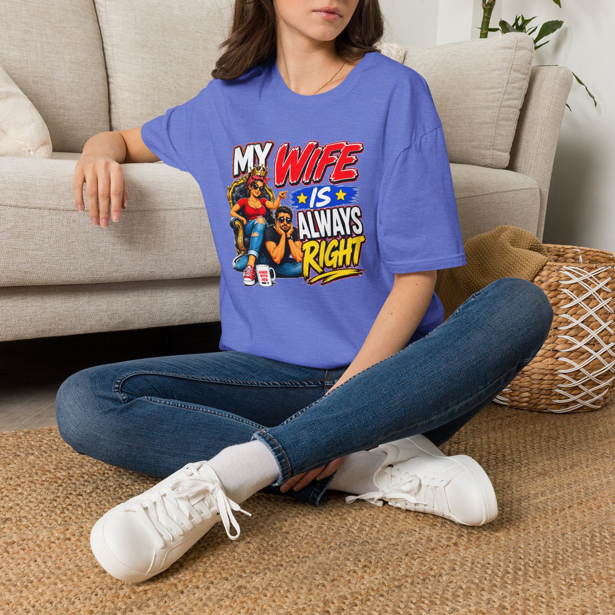My Wife Is Always Right Shirt, Funny Wife T-Shirt, Husband Gift, Marriage Humor Tee, Couples Shirt, Anniversary Gift for Wife, Funny Graphic Tee