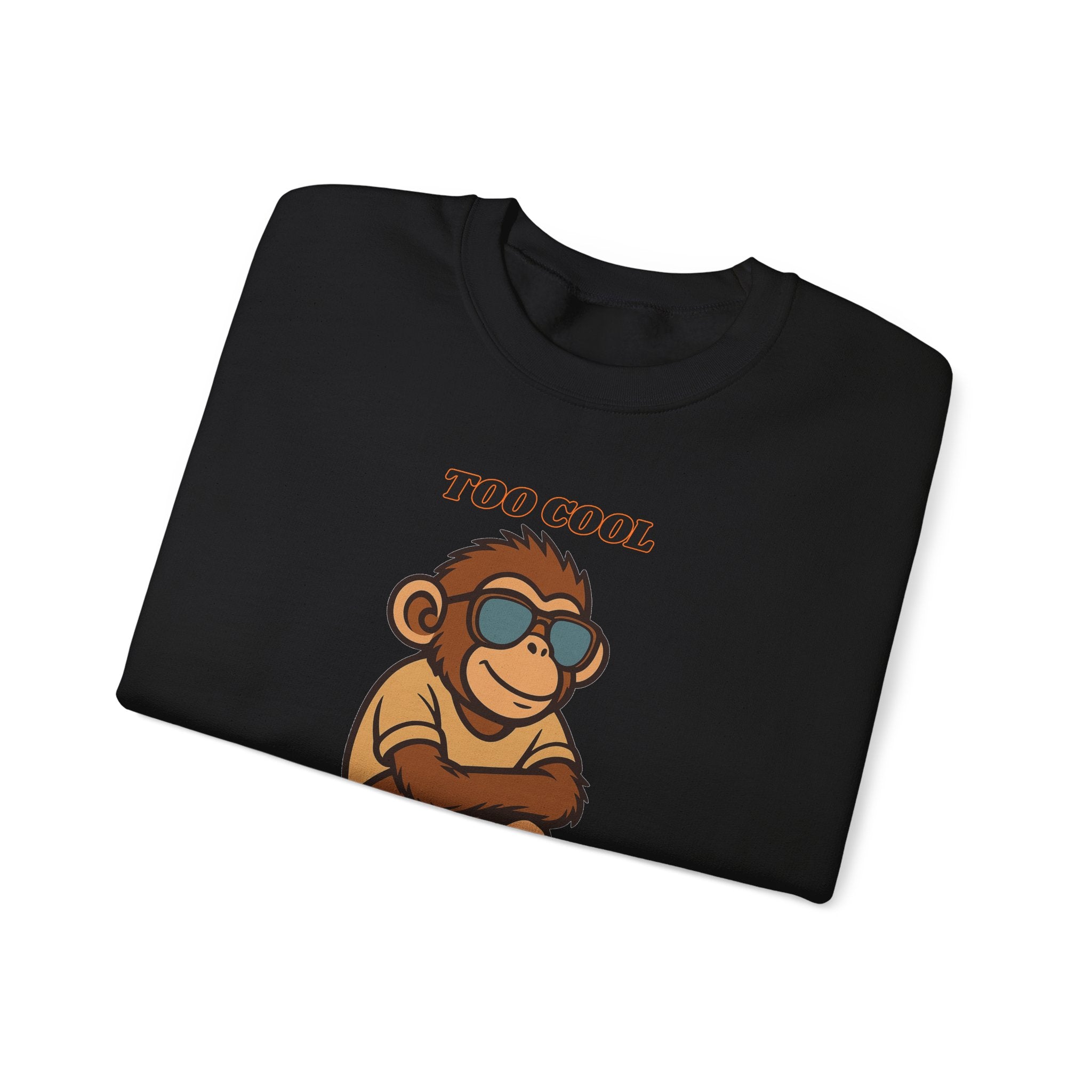 Too Cool Too Care Monkey Sweatshirt — Cute Sunglasses Ape Crewneck
