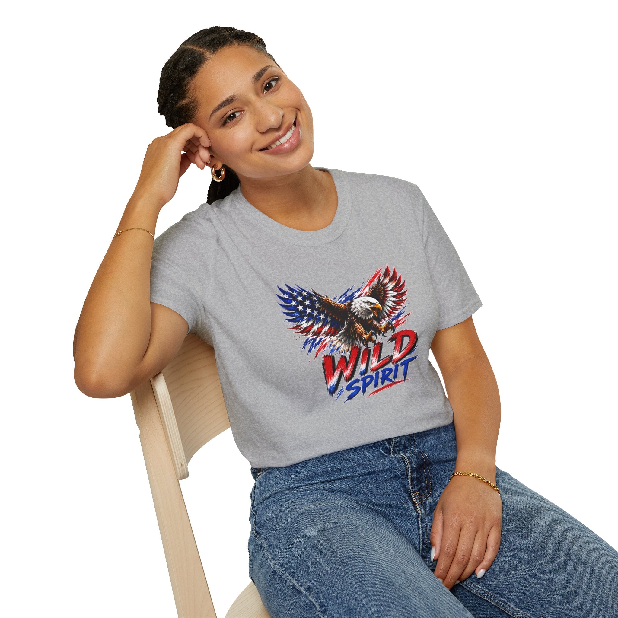 American Eagle T Shirt, Patriotic Eagle Shirt, Wild Spirit Tee, USA Flag Shirt, Fourth of July Shirt, Unisex Graphic Tee