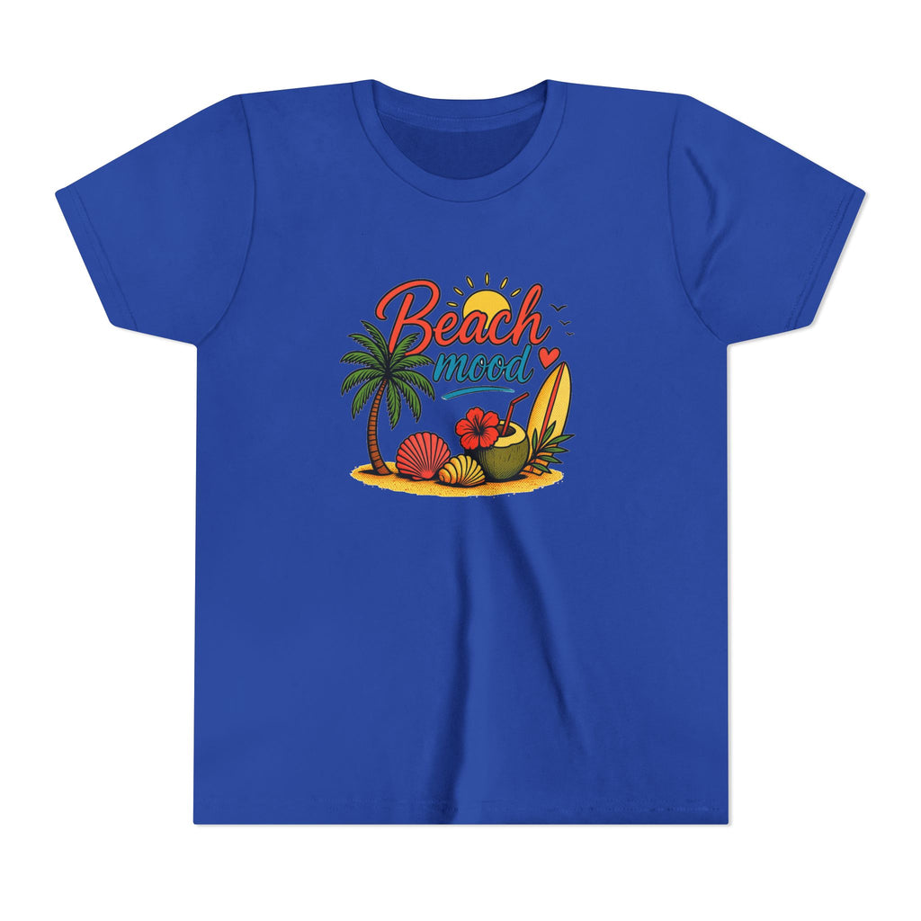 Youth T-Shirt – "Beach Mood" Surf & Palm Tree Summer Tee