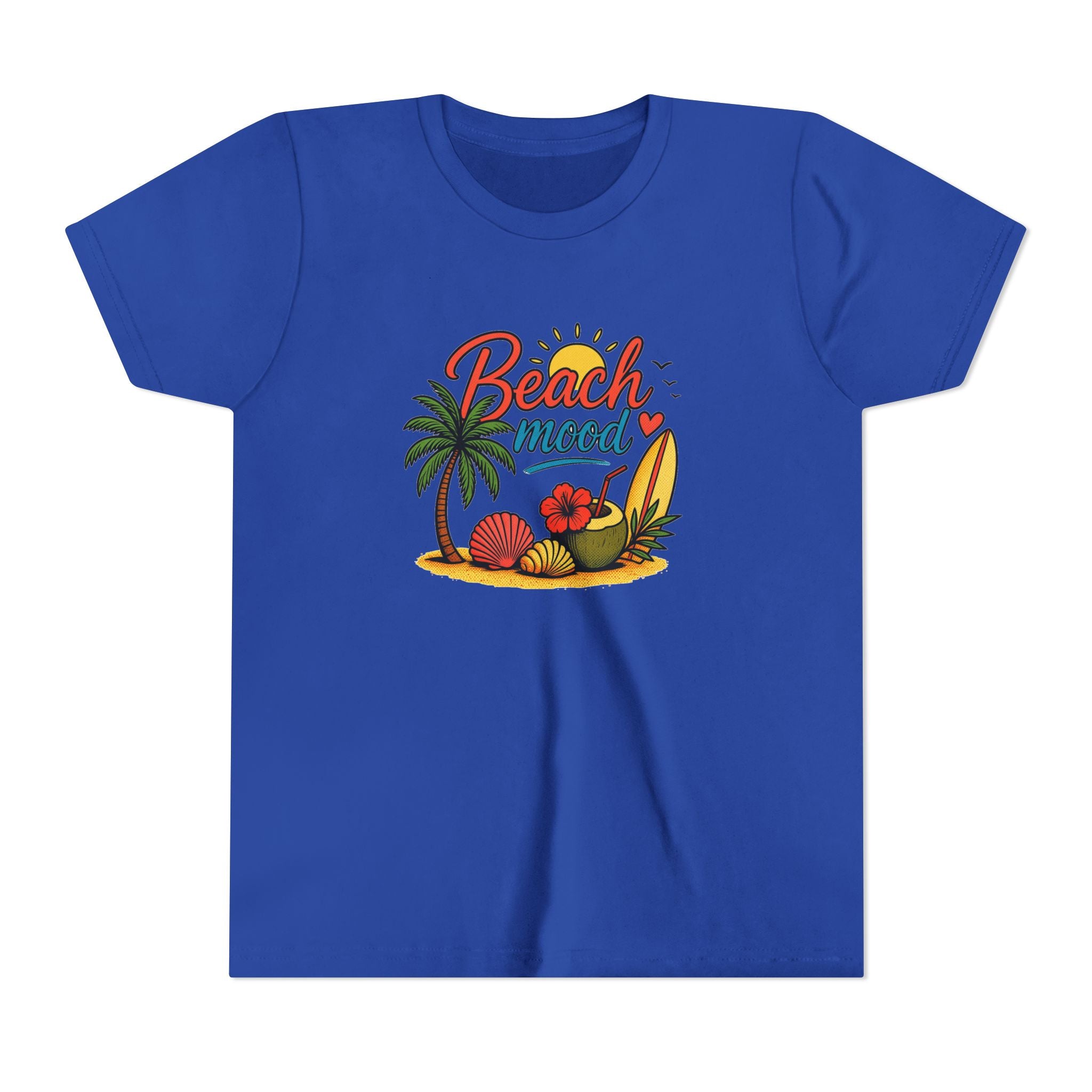 Youth T-Shirt – "Beach Mood" Surf & Palm Tree Summer Tee