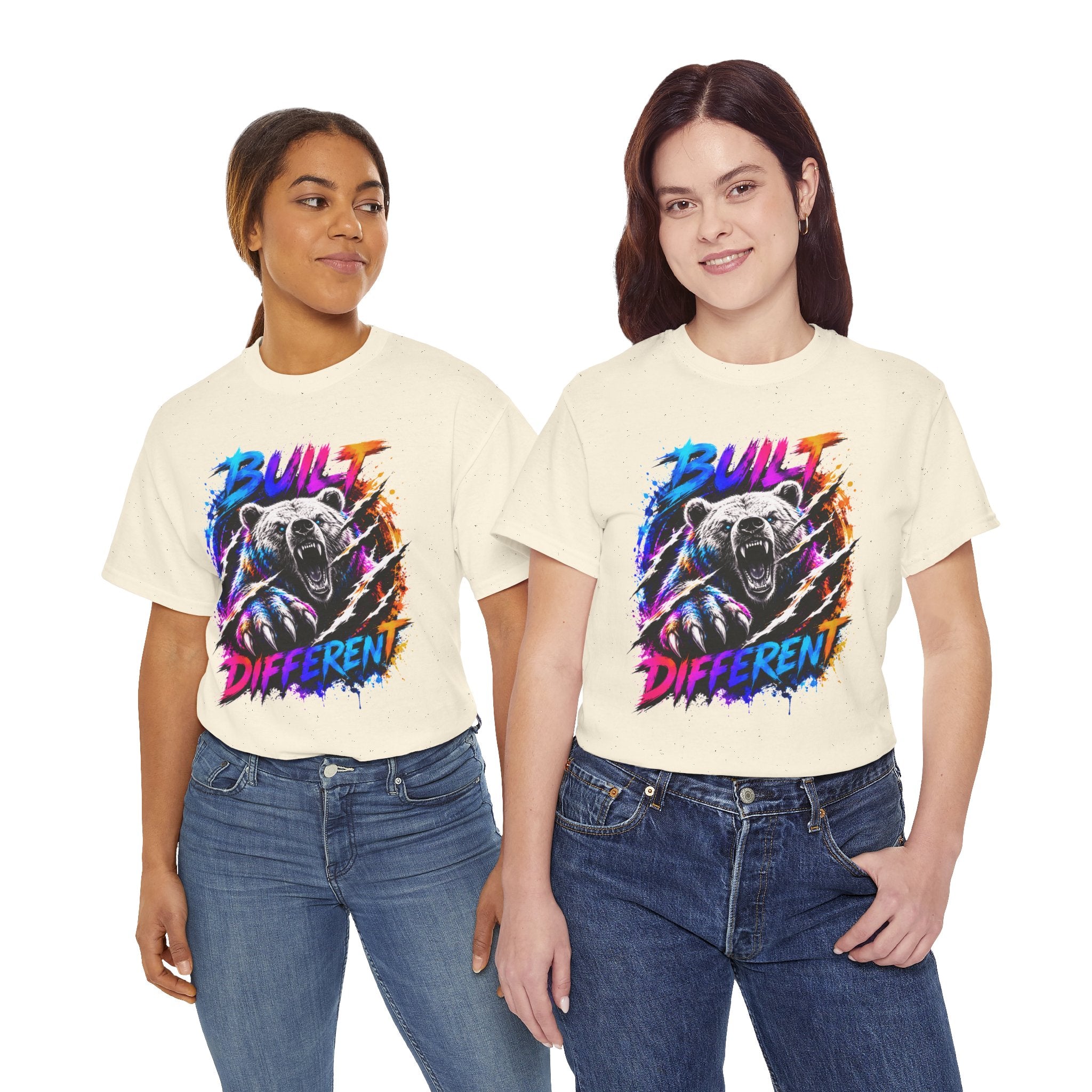 Built Different Bear T-Shirt — Bold Retro Grunge Graphic Tee
