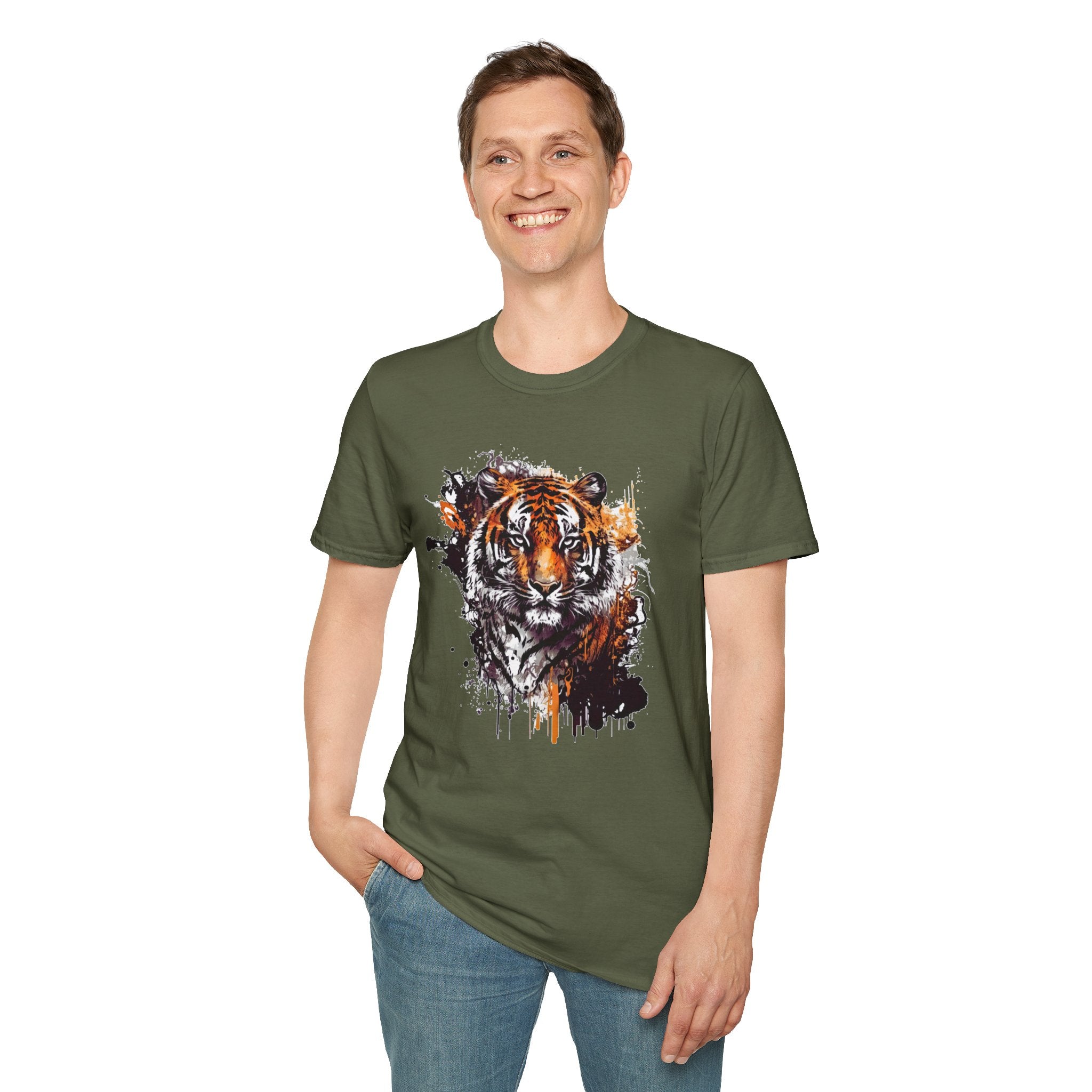 Tiger Graphic T-Shirt, Tiger Head Shirt, Wild Tiger Tee, Wildlife Animal Shirt, Artistic Tiger Portrait Tee