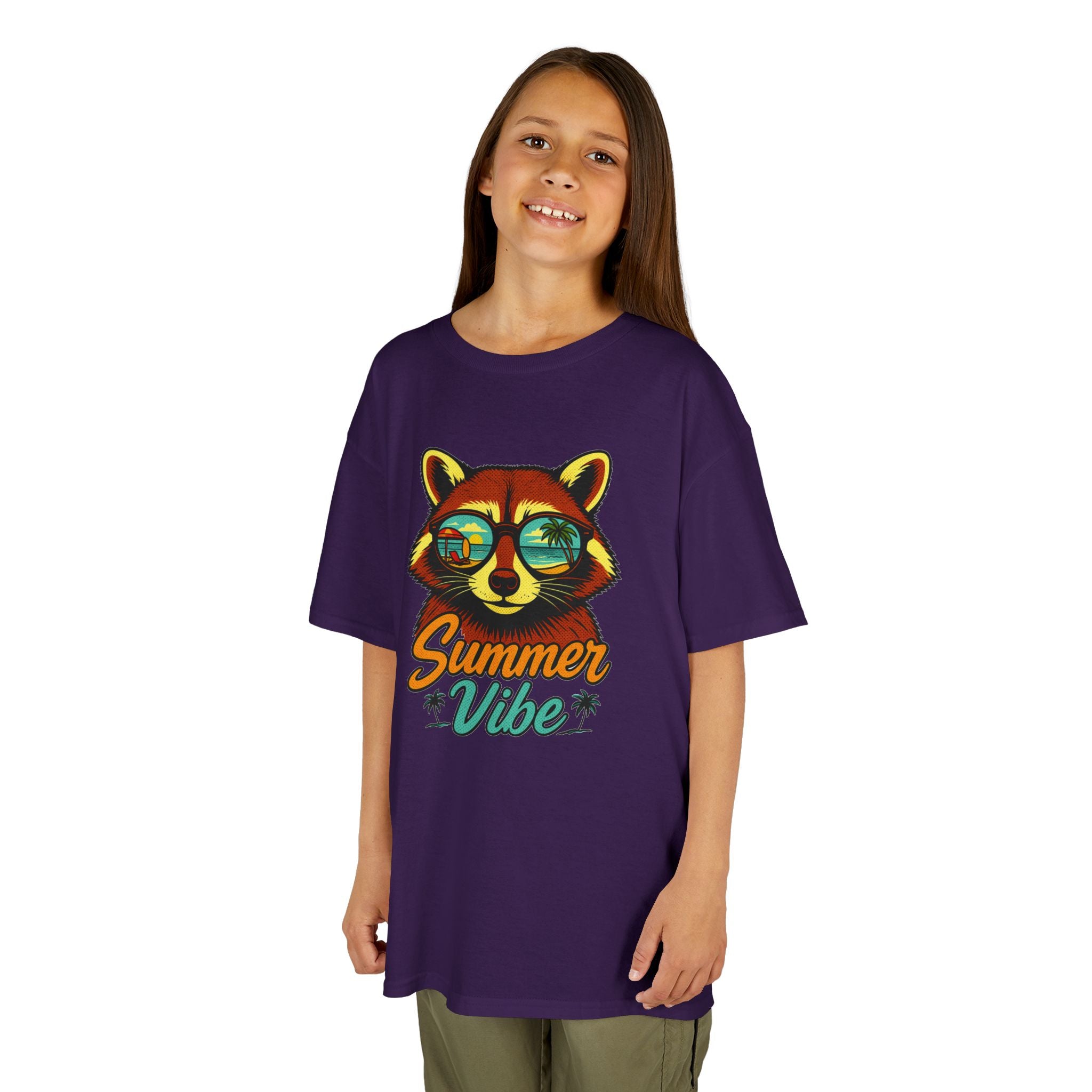 Kids Tee - 'Summer Vibe' Sunglasses Raccoon Graphic