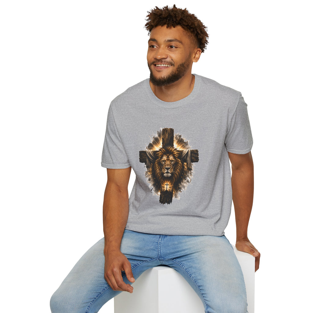Lion Cross T-Shirt, Christian Faith Shirt, Lion of Judah Graphic Tee, Religious Gift