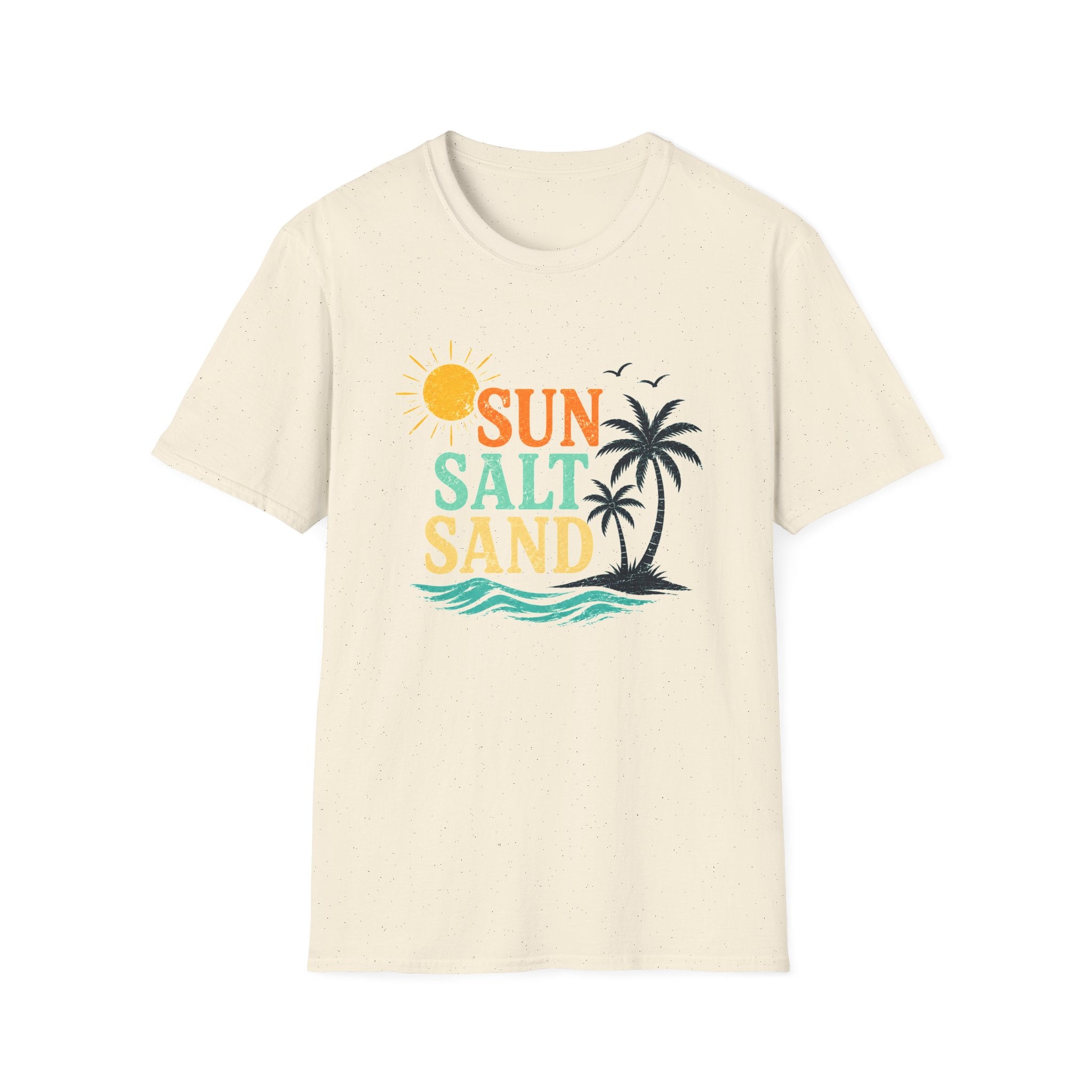 Sun Salt Sand Beach T-Shirt — Palm Tree Summer Vacation Tee