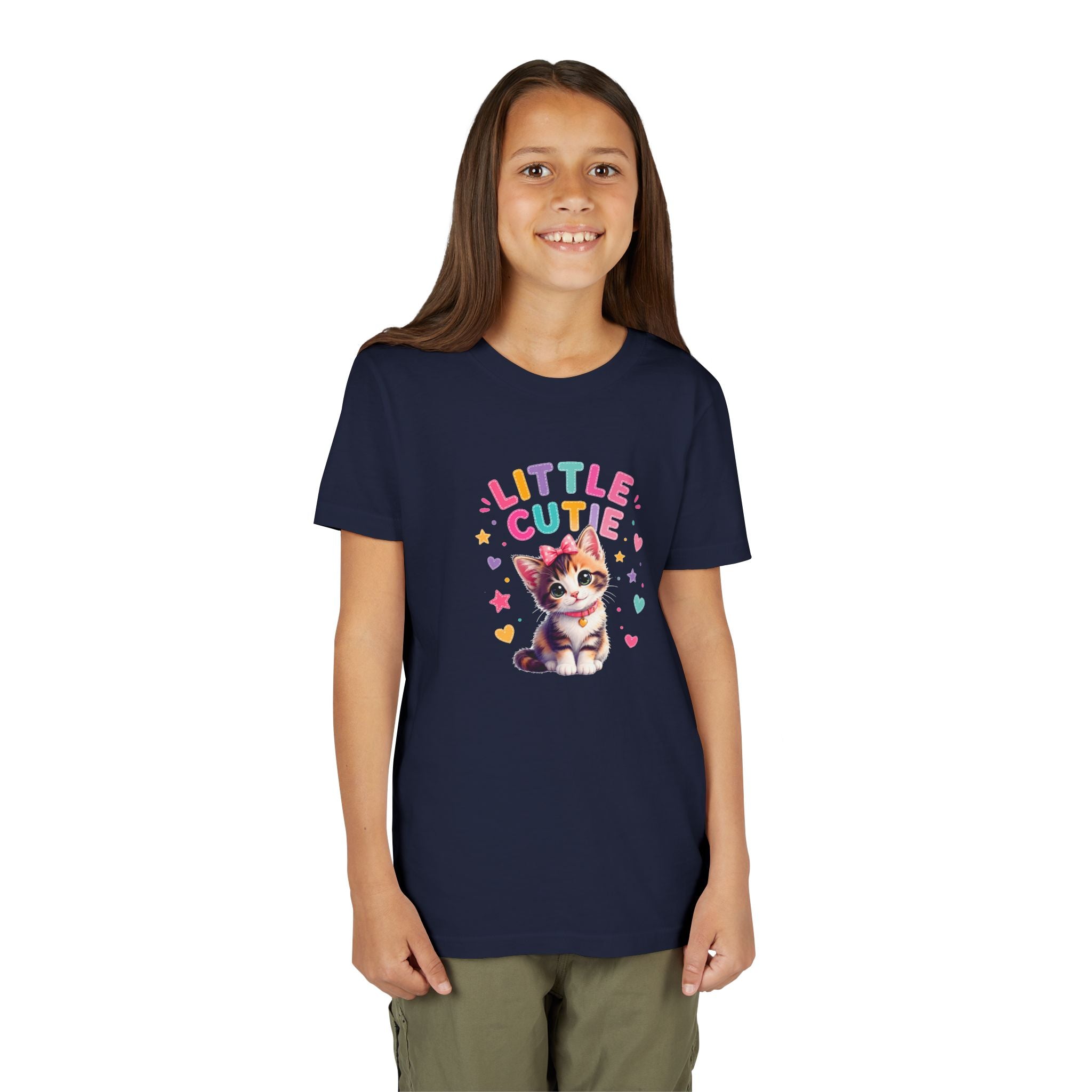 Little Cutie Cat Shirt for Kids, Cute Kitten Youth Tee, Girls Cat T-Shirt, Kawaii Kitty Shirt, Toddler Cat Lover Gift, Cute Animal Tee
