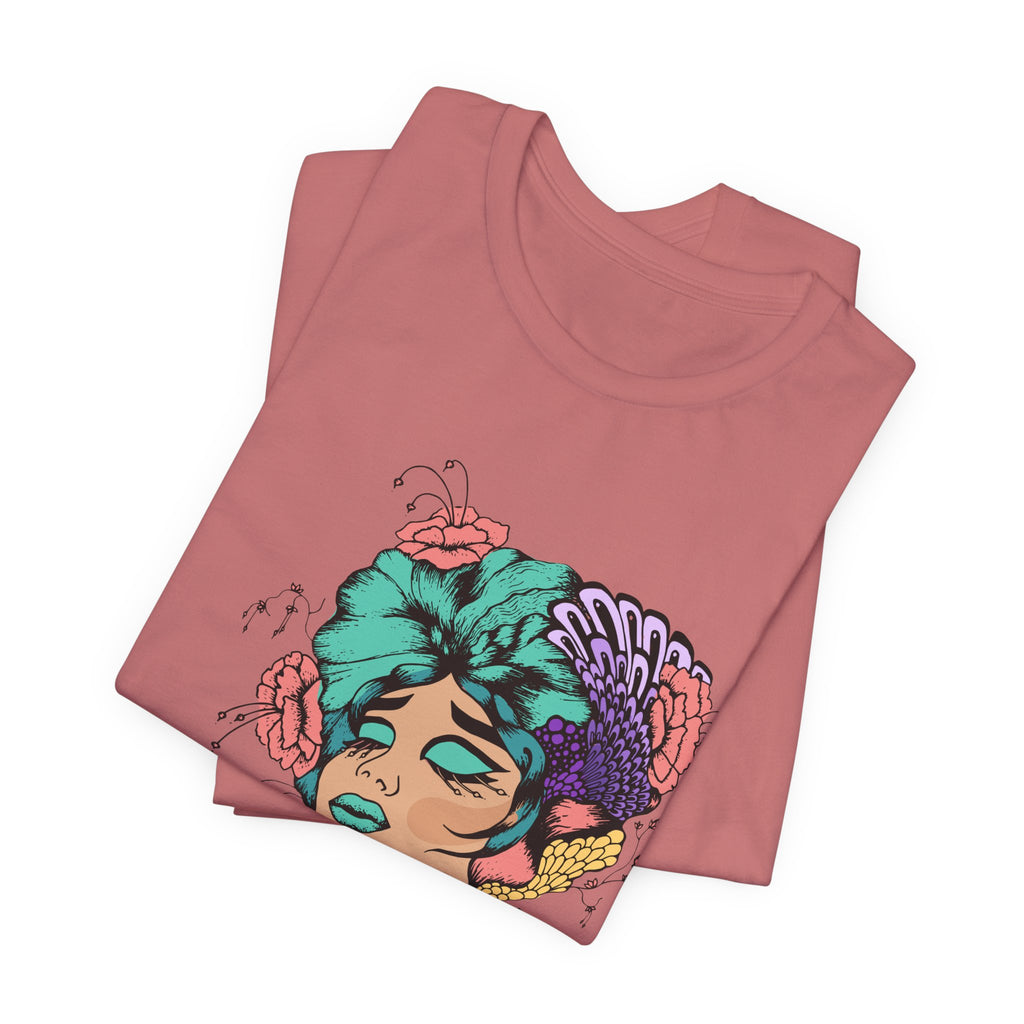 I Have Only You Floral Portrait Tee — Retro Femme Graphic T-Shirt