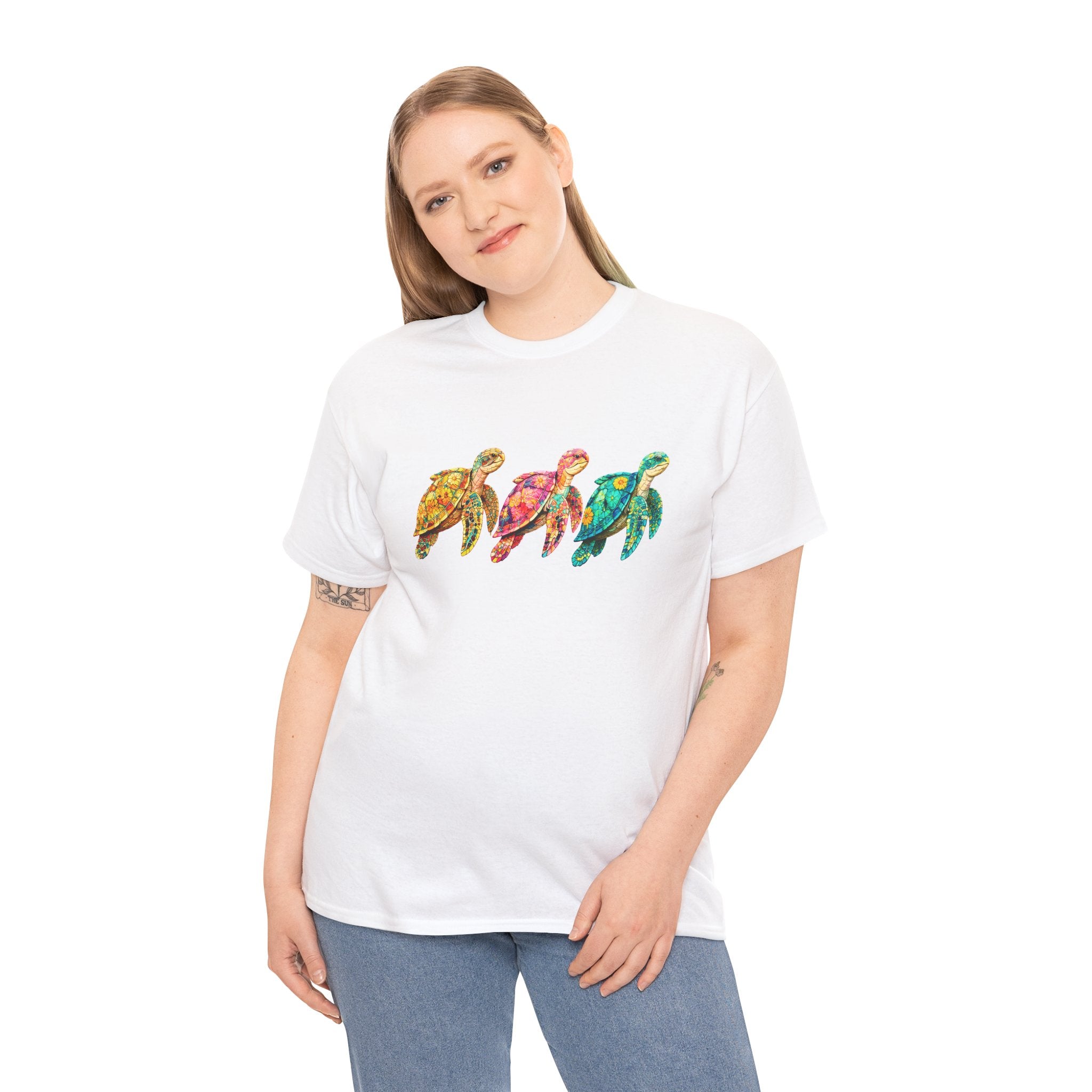 Sea Turtle T-Shirt, Colorful Sea Turtle Tee, Beach Lover Shirt, Ocean Lover Gift, Coastal Graphic Tee, Marine Life Shirt, Summer Vacation Tee