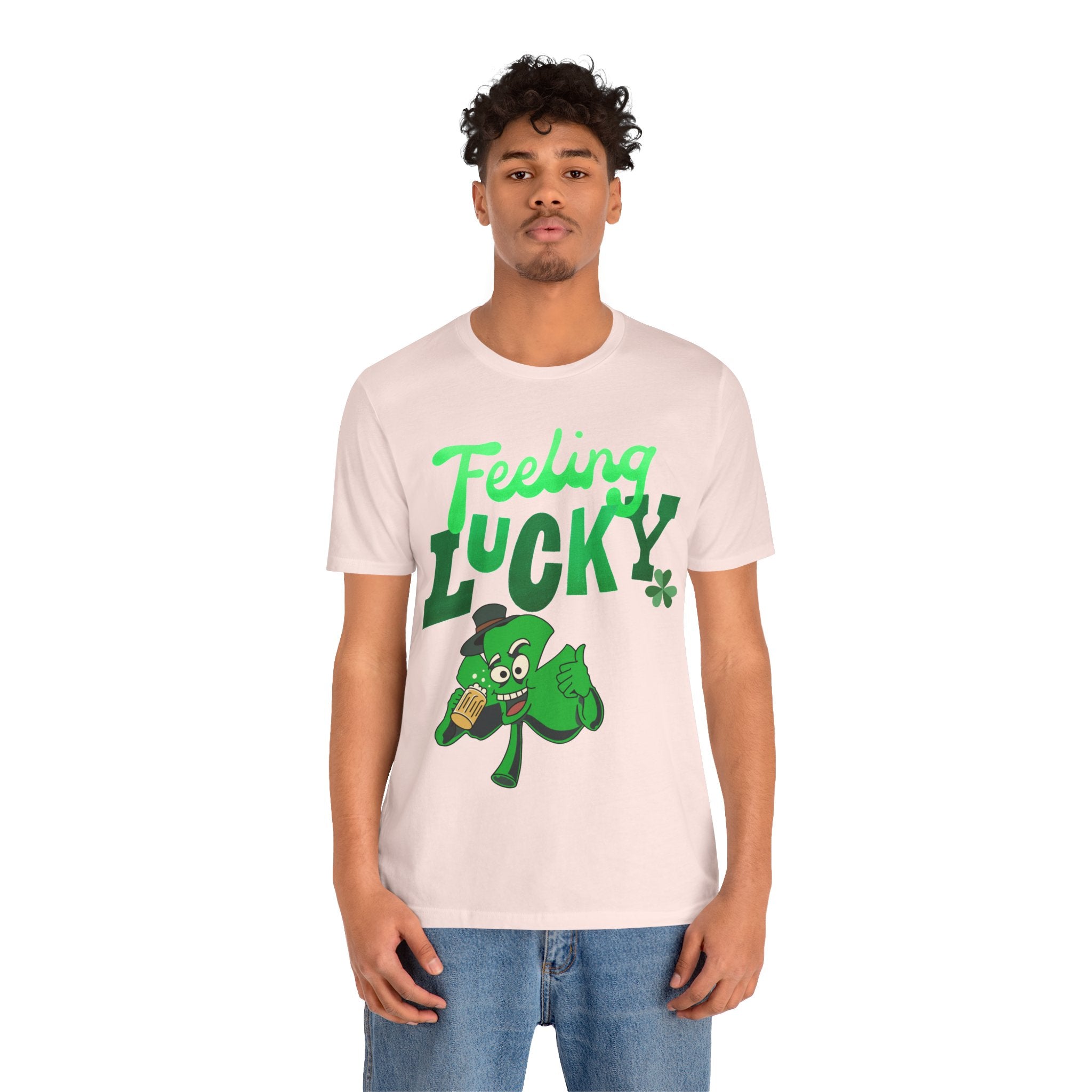 Feeling Lucky St. Patrick's Day T-Shirt — Shamrock Leprechaun Graphic Tee