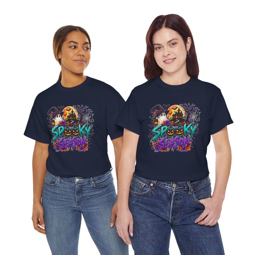 Spooky Season Halloween T-Shirt, Haunted House Pumpkin Tee, Halloween Graphic Shirt, Unisex Fall Tee