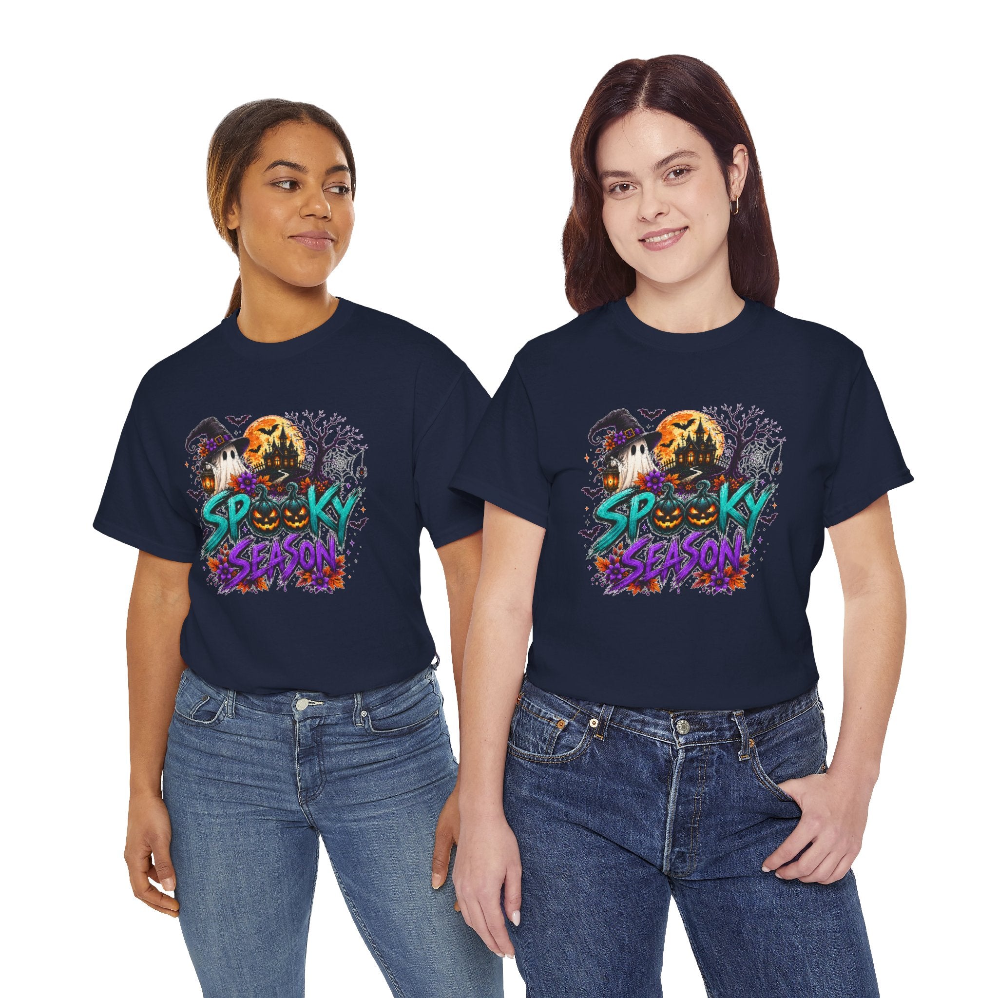 Spooky Season Halloween T-Shirt, Haunted House Pumpkin Tee, Halloween Graphic Shirt, Unisex Fall Tee