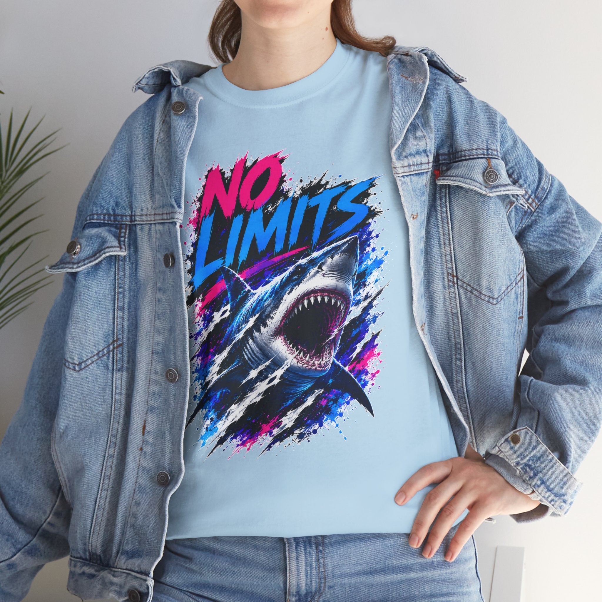 No Limits Shark T-Shirt | Great White Shark Graphic Tee | Unisex Streetwear Shirt | Ocean Lover Gift | Bold Shark Art Tee
