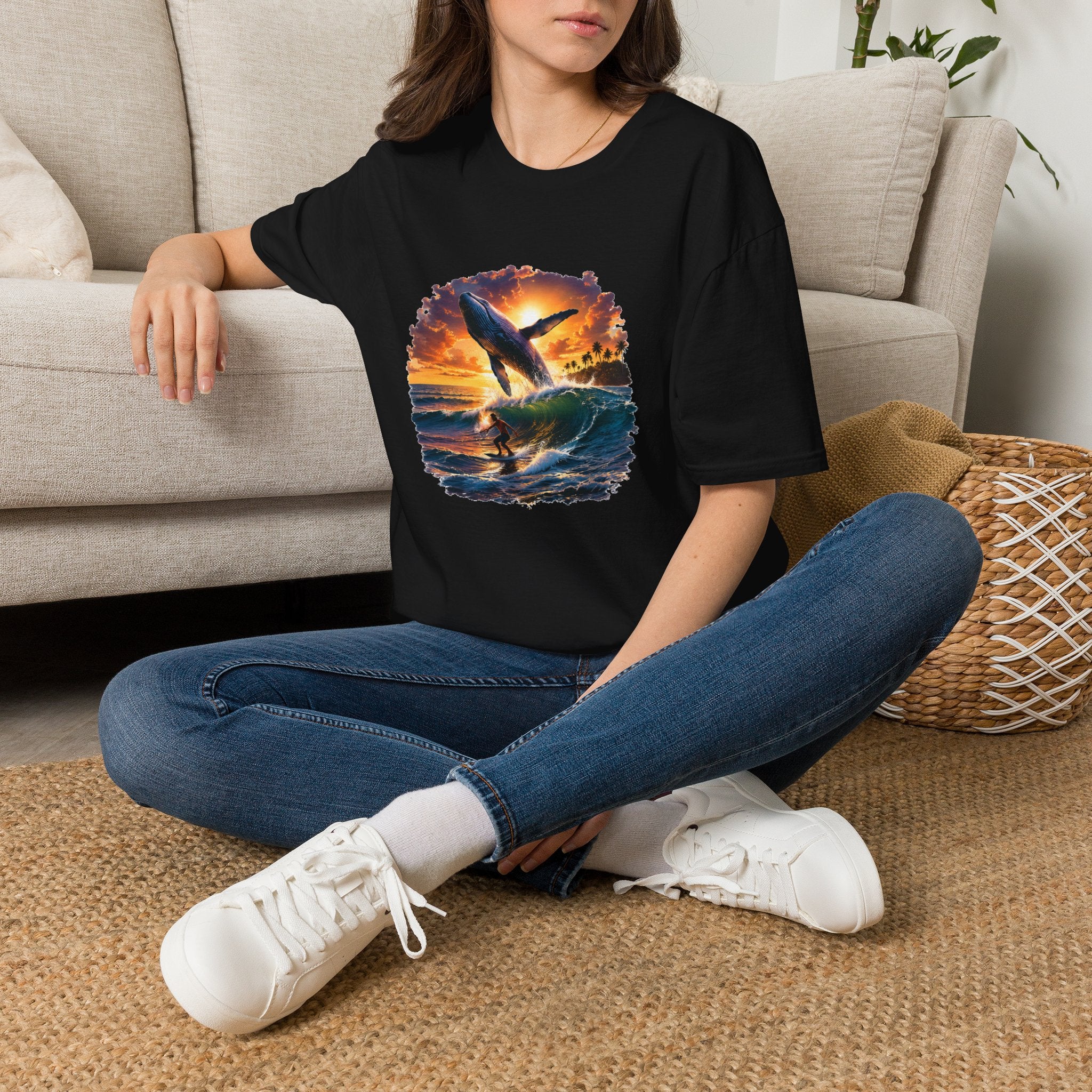 Whale Sunset T-Shirt — Ocean Jumping Humpback Tee