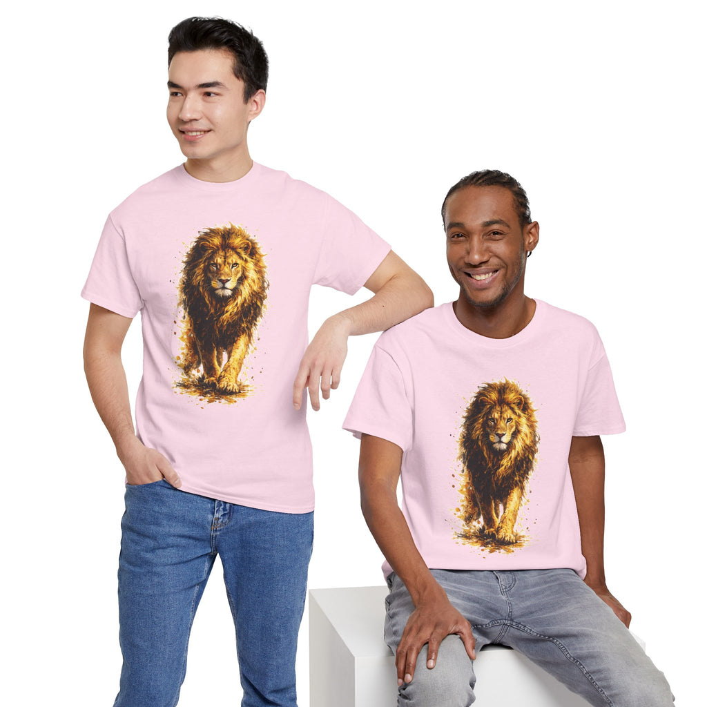 Lion Graphic T-Shirt, Majestic Walking Lion Tee, Watercolor Wildlife Shirt, Unisex Animal Graphic Tee, Lion Lover Gift, Nature Art Shirt