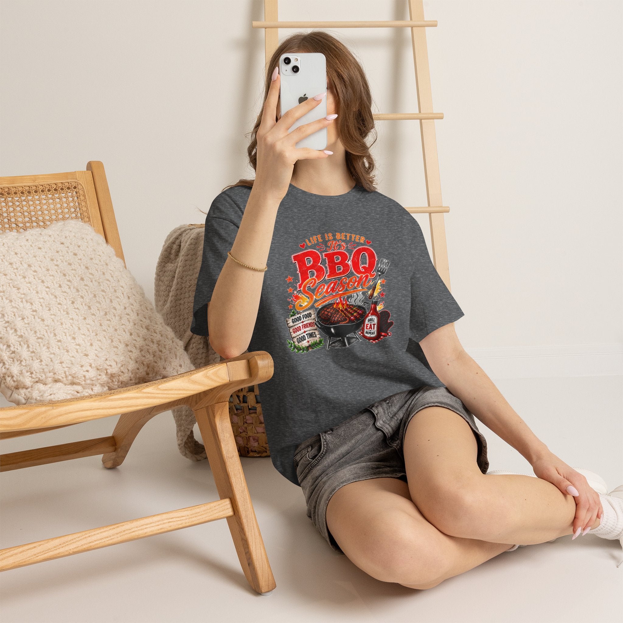 BBQ Season T-Shirt | Life Is Better It's BBQ Season Tee | Funny Grill Shirt | Summer Cookout Shirt | Barbecue Lover Gift | Backyard BBQ Tee