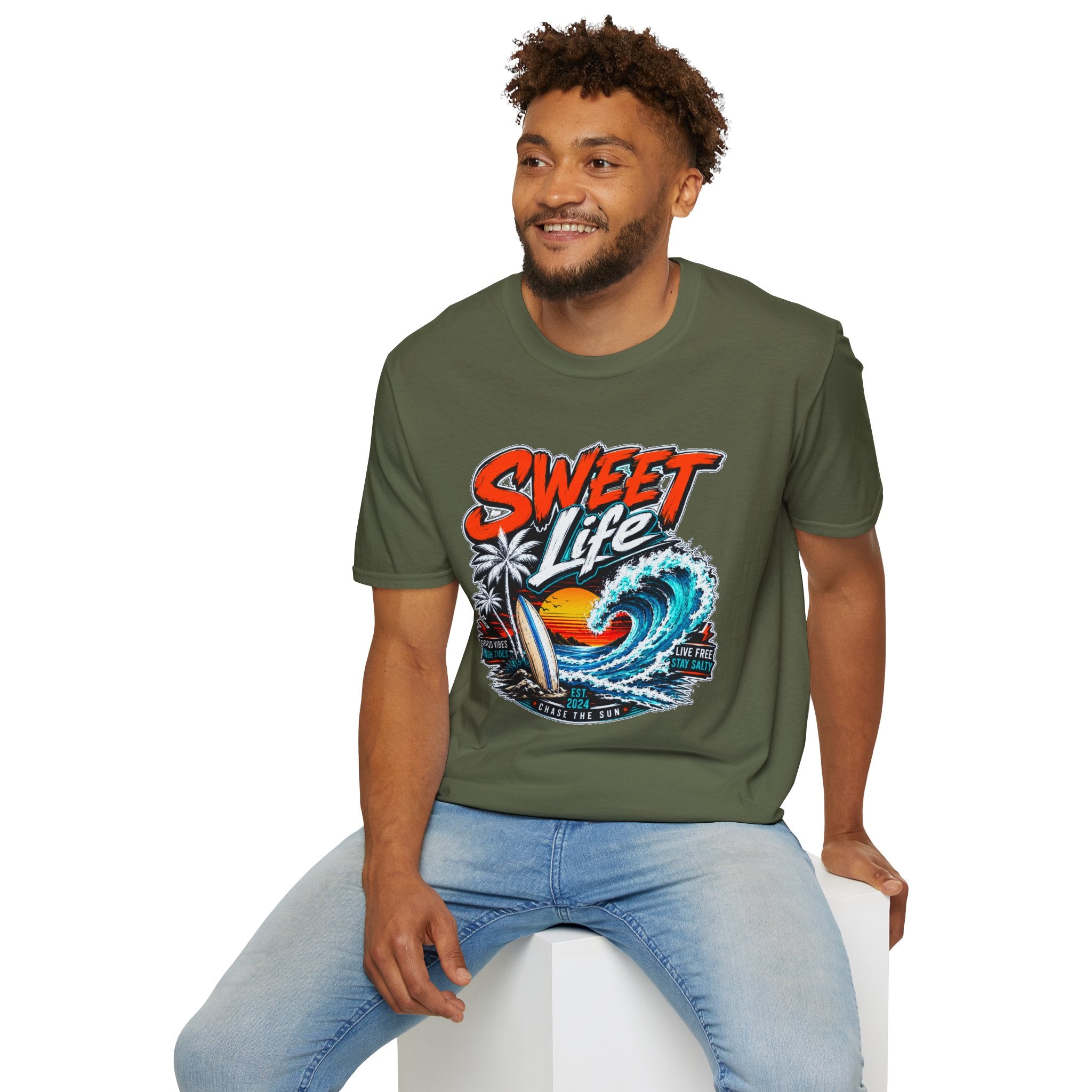 Vintage Beach T-Shirt, Sweet Life Surf Tee, Coastal Summer Graphic Shirt