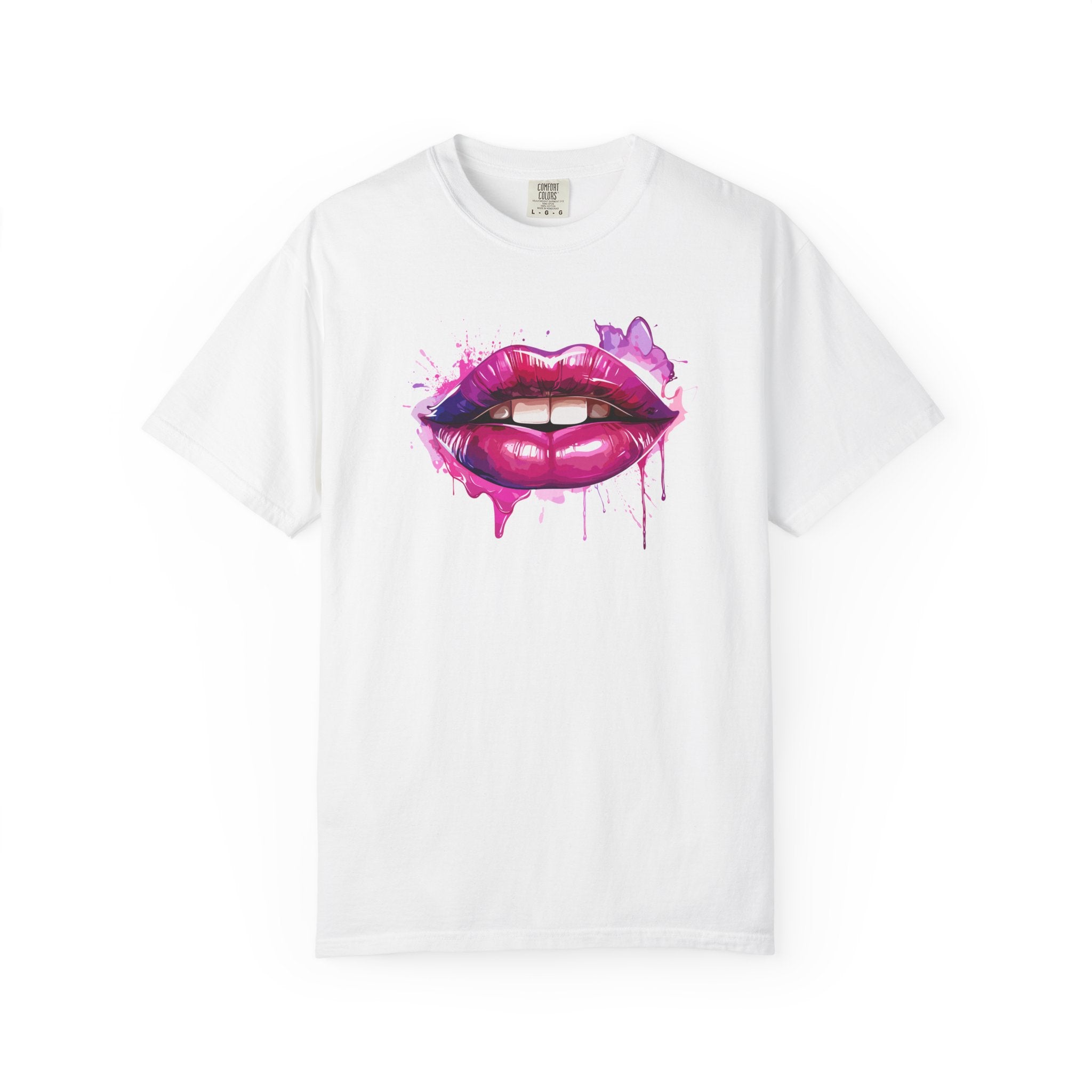 Lip Art T-Shirt — Pink Drip Painted Lips Graphic Tee