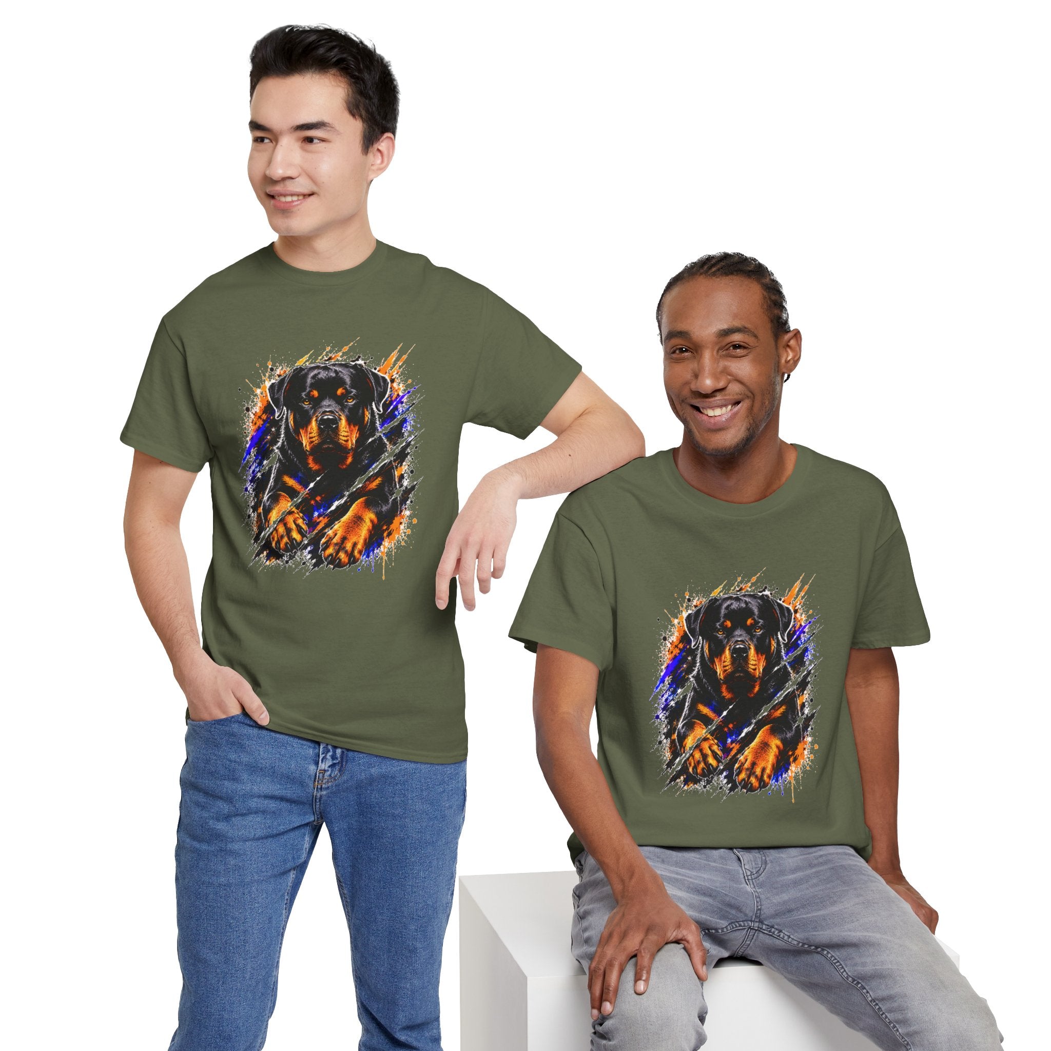 Rottweiler Graphic T-Shirt | Fierce Dog Lover Tee | Bold Rottie Shirt | Gift for Rottweiler Owners