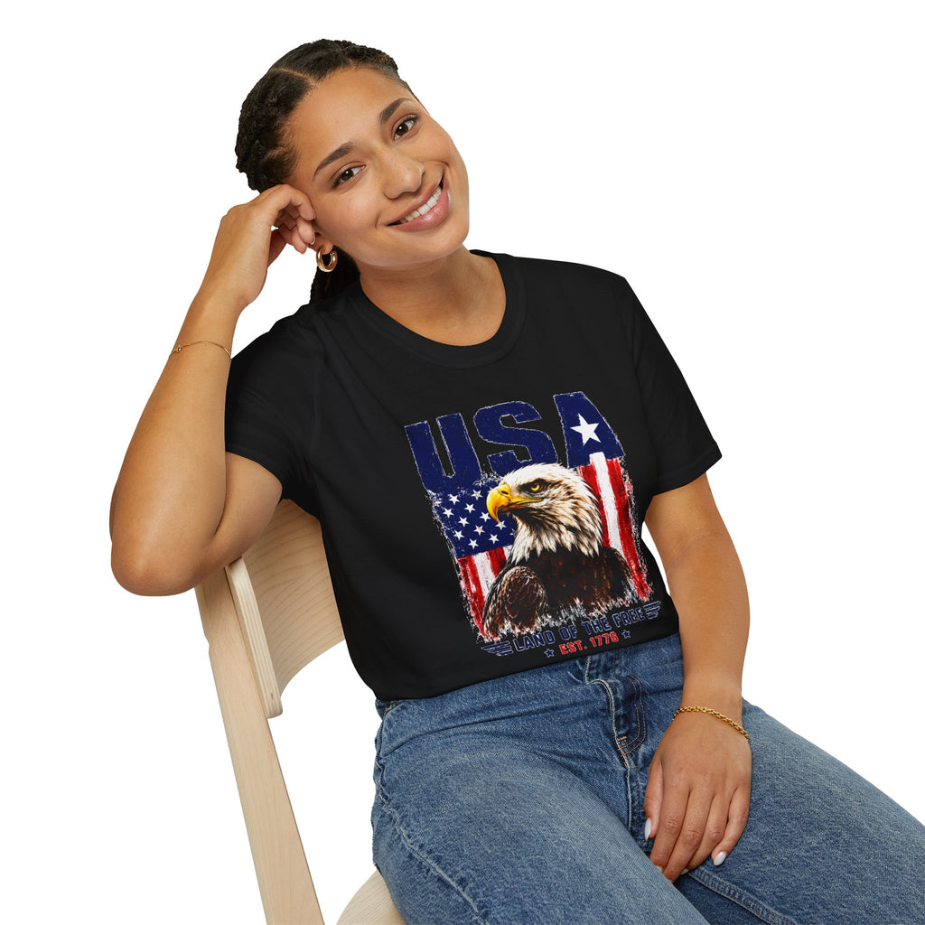 USA Eagle T-Shirt — Patriotic American Flag Graphic Tee (Land of the Free)